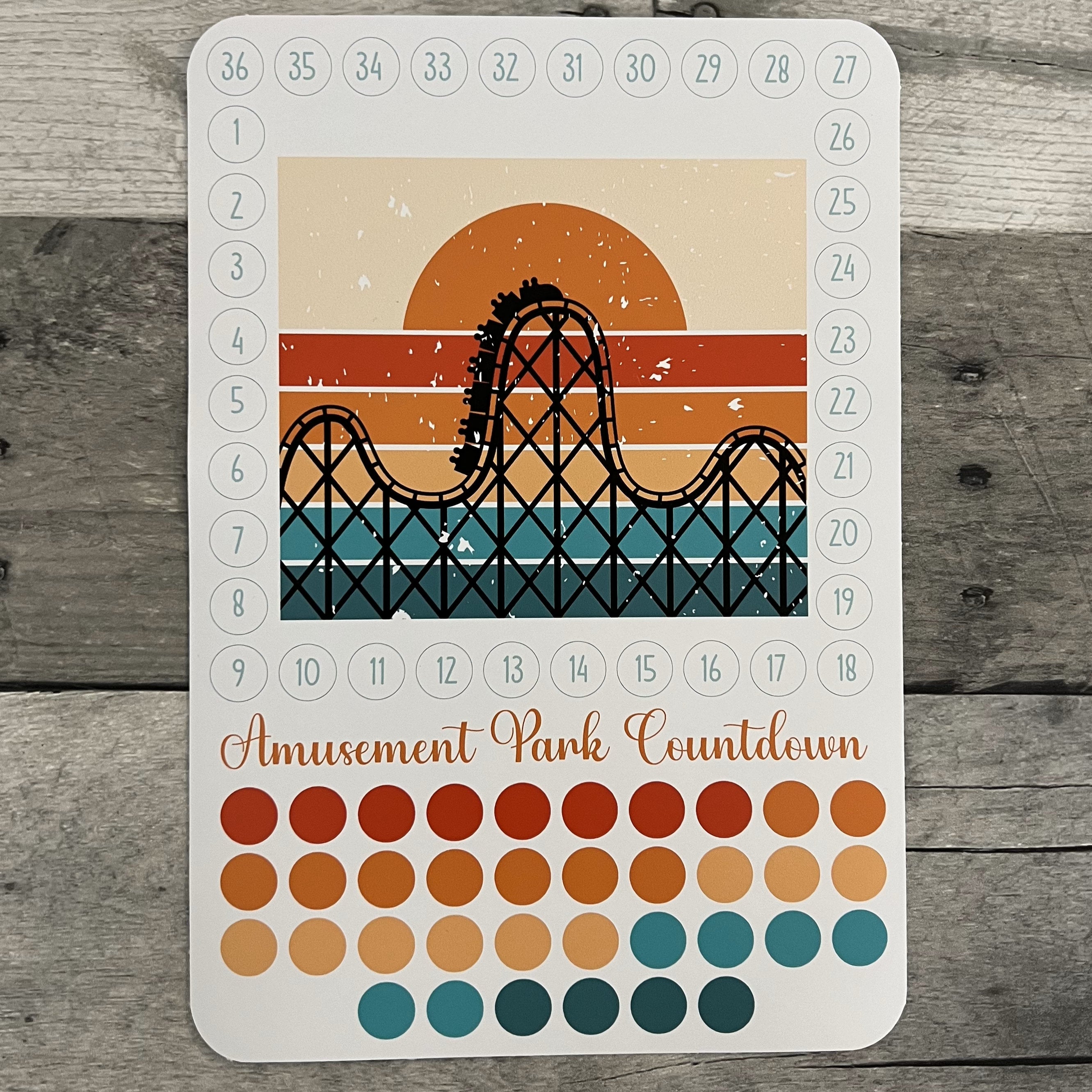 Amusement Park Countdown Activity Sticker (Choose One) From Made By R And R