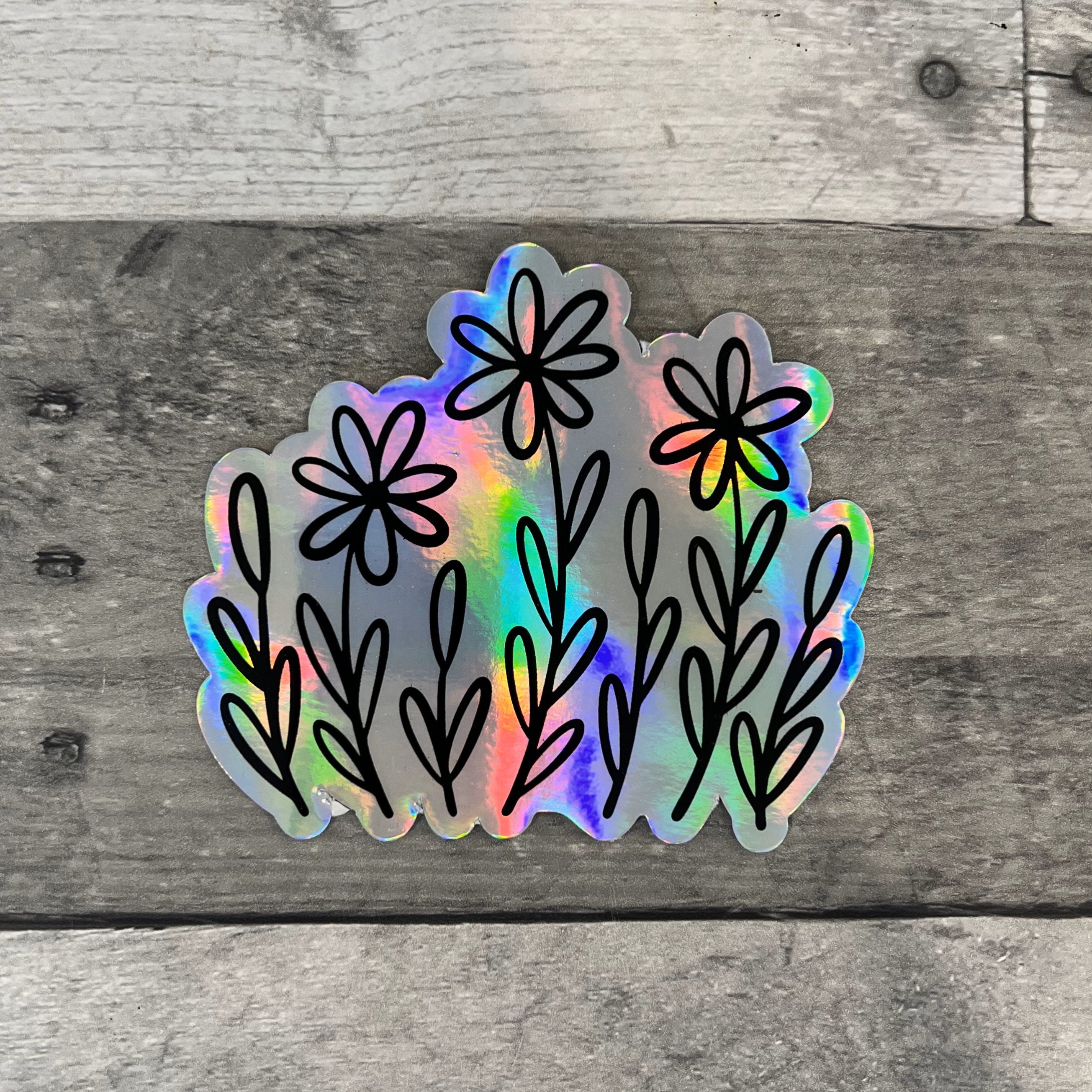 Holographic Floral Stickers (Choose One) From Made By R And R