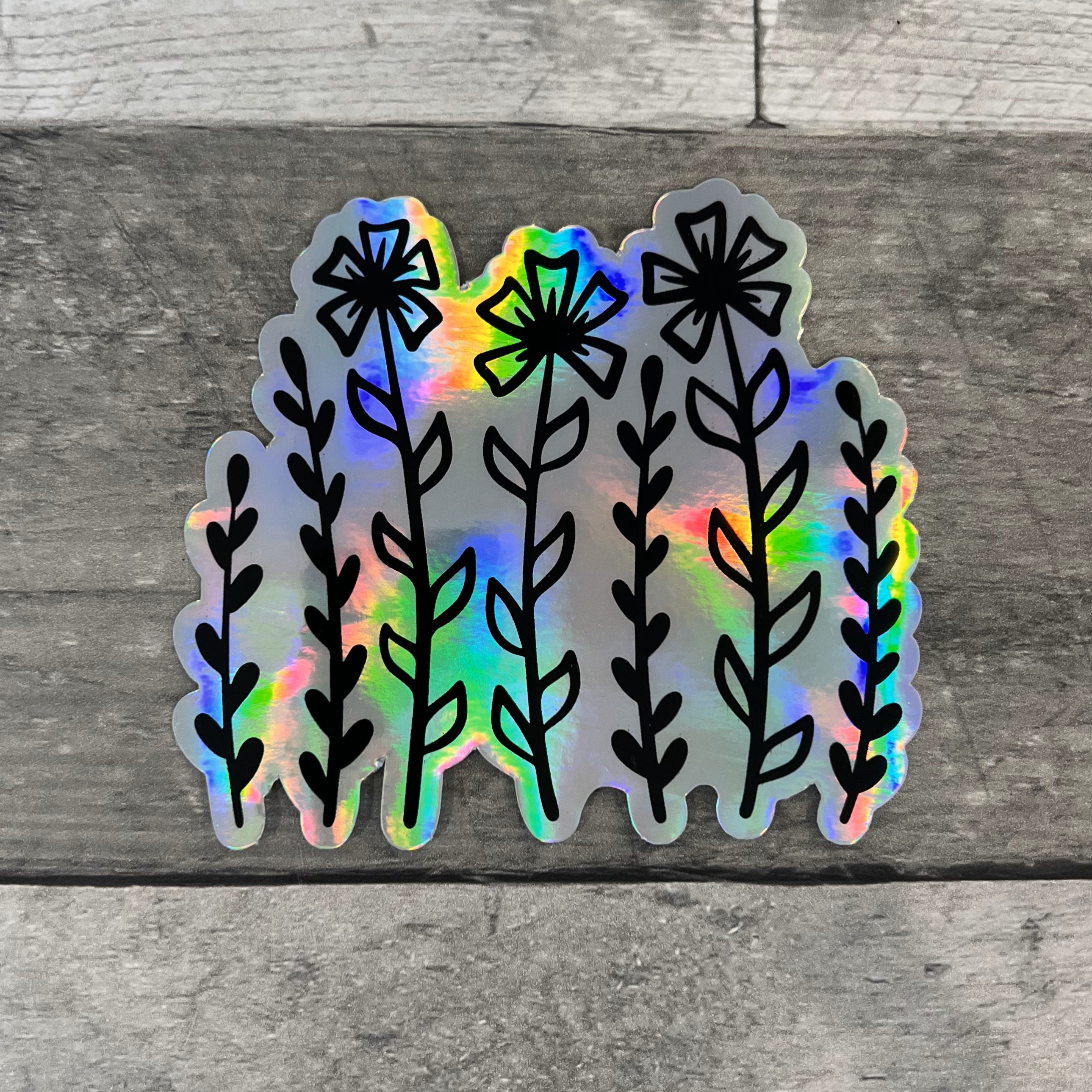 Holographic Floral Stickers (Choose One) From Made By R And R