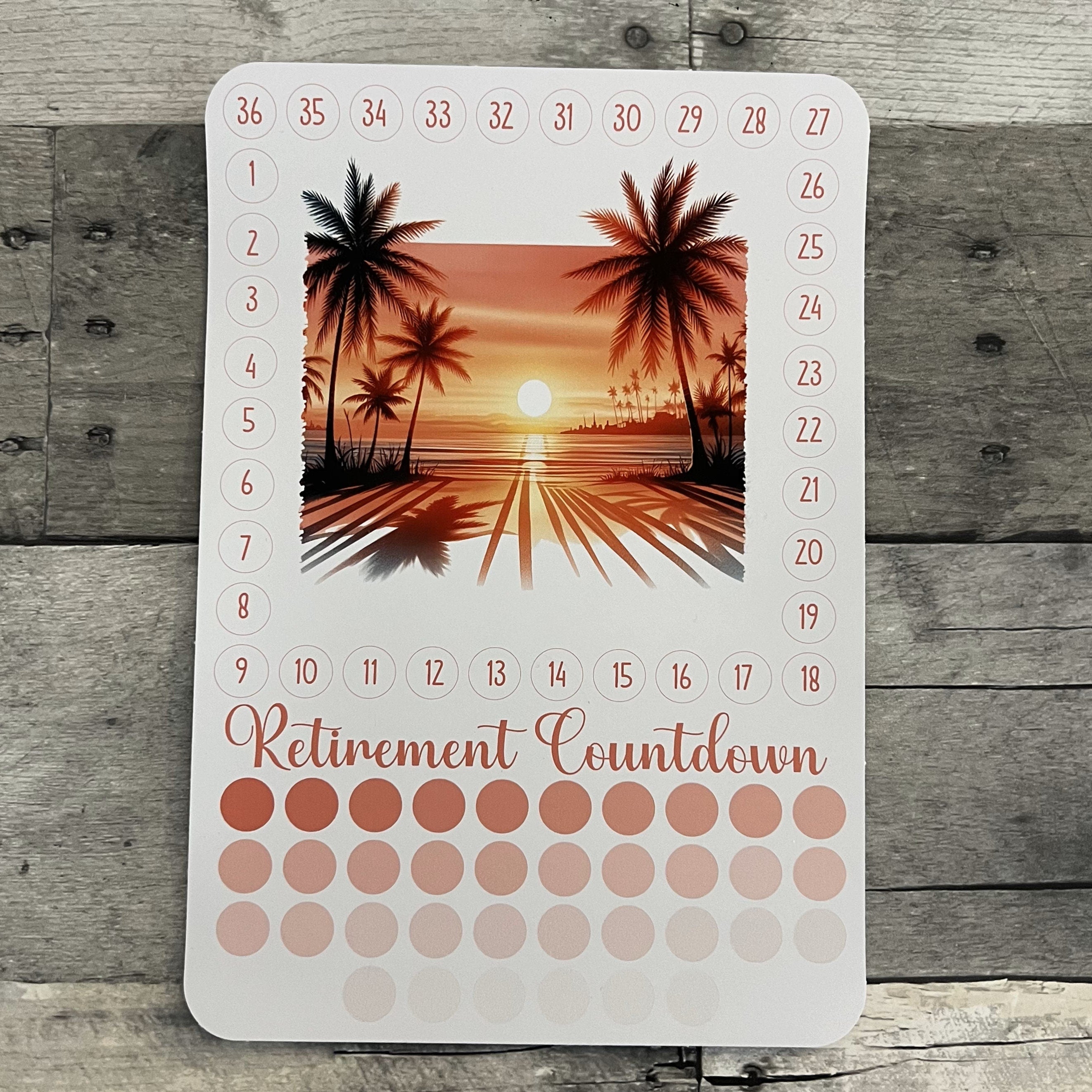 Retirement Countdown Activity Sticker (Choose One) From Made By R And R