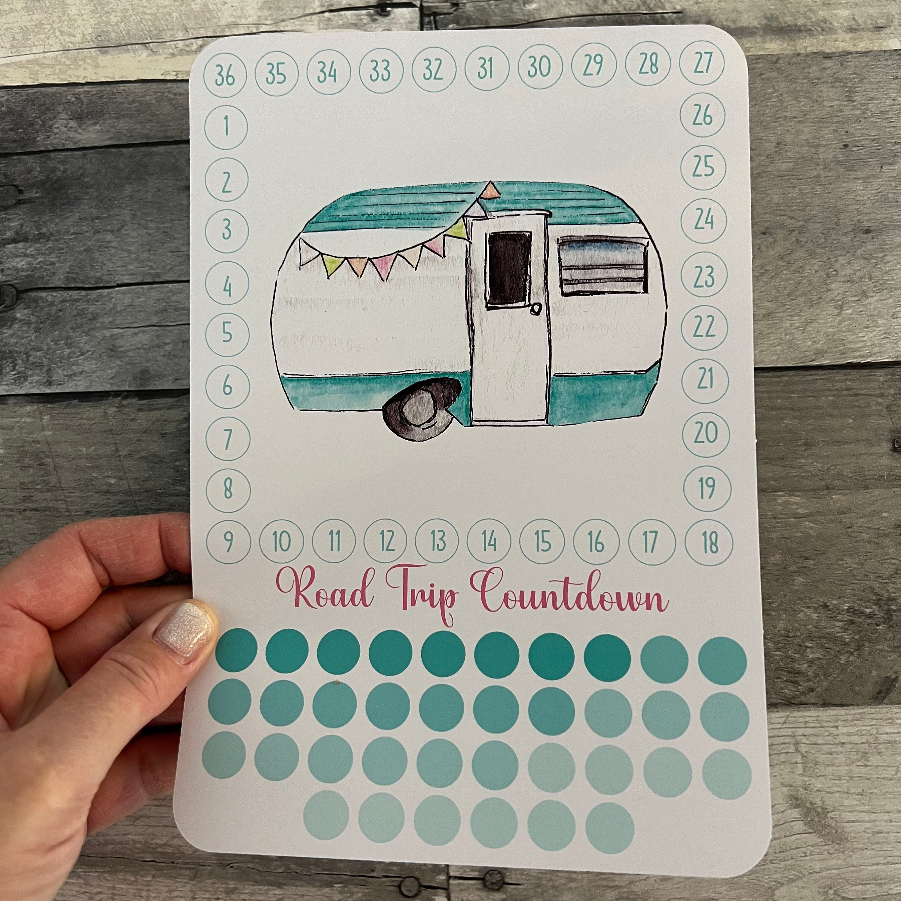 Road Trip Countdown Activity Sticker (Choose One) From Made By R And R