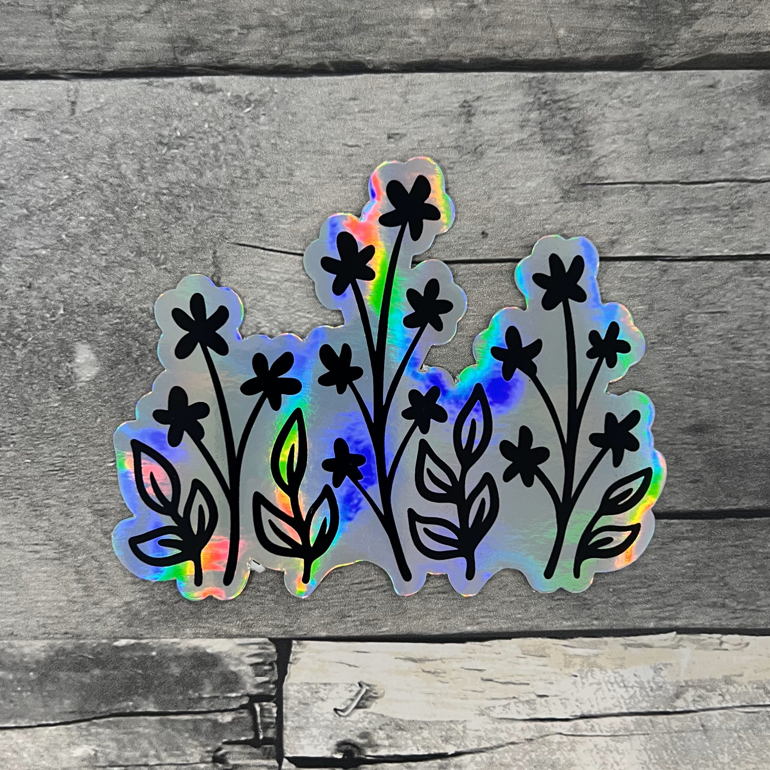 Holographic Floral Stickers (Choose One) From Made By R And R