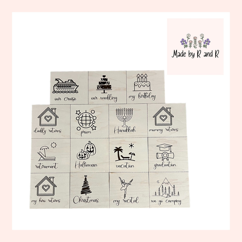 Interchangeable Wood Countdown Inserts (Base and numbers sold separately) From Made By R And R