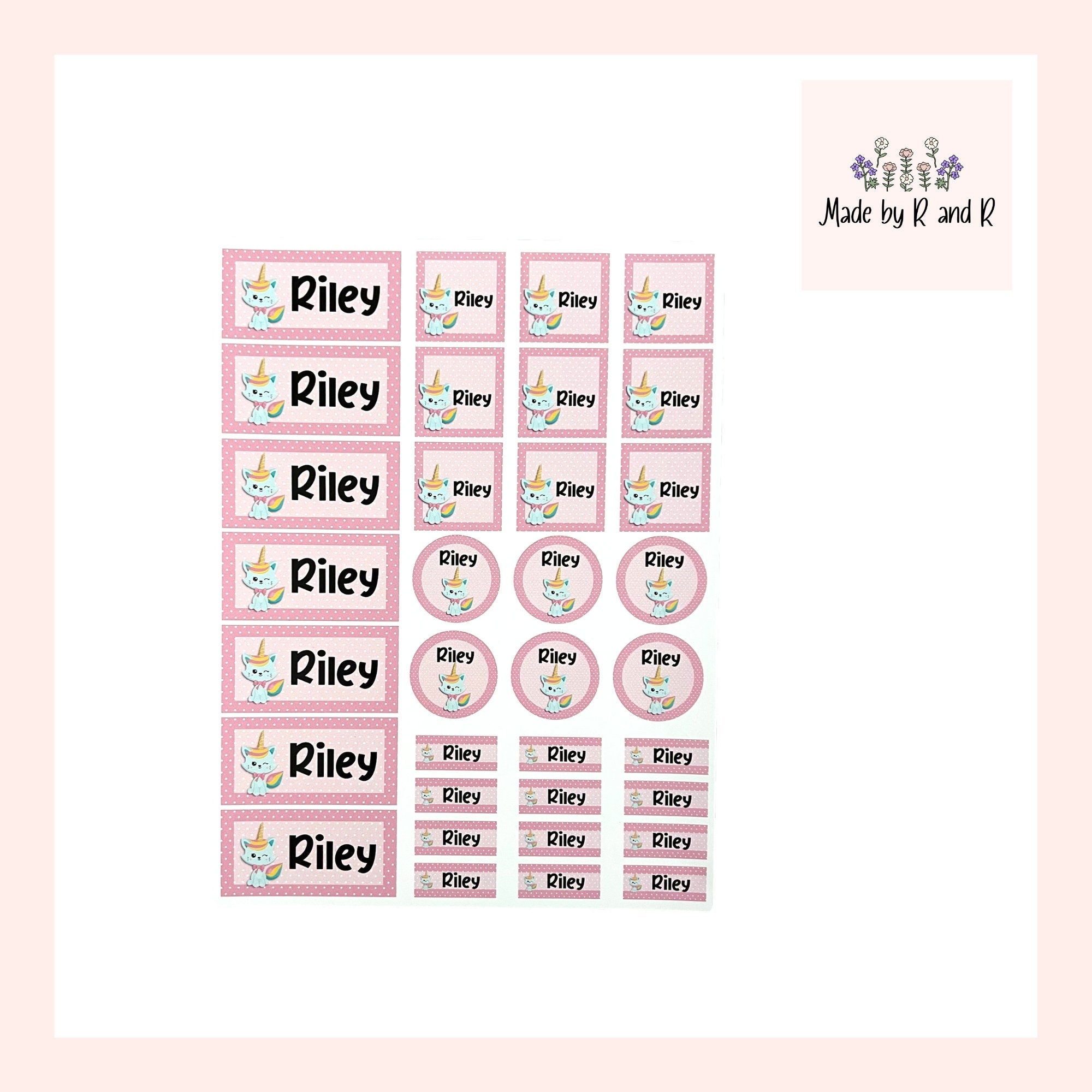 Customized Labels (set of 28) from Made By R And R