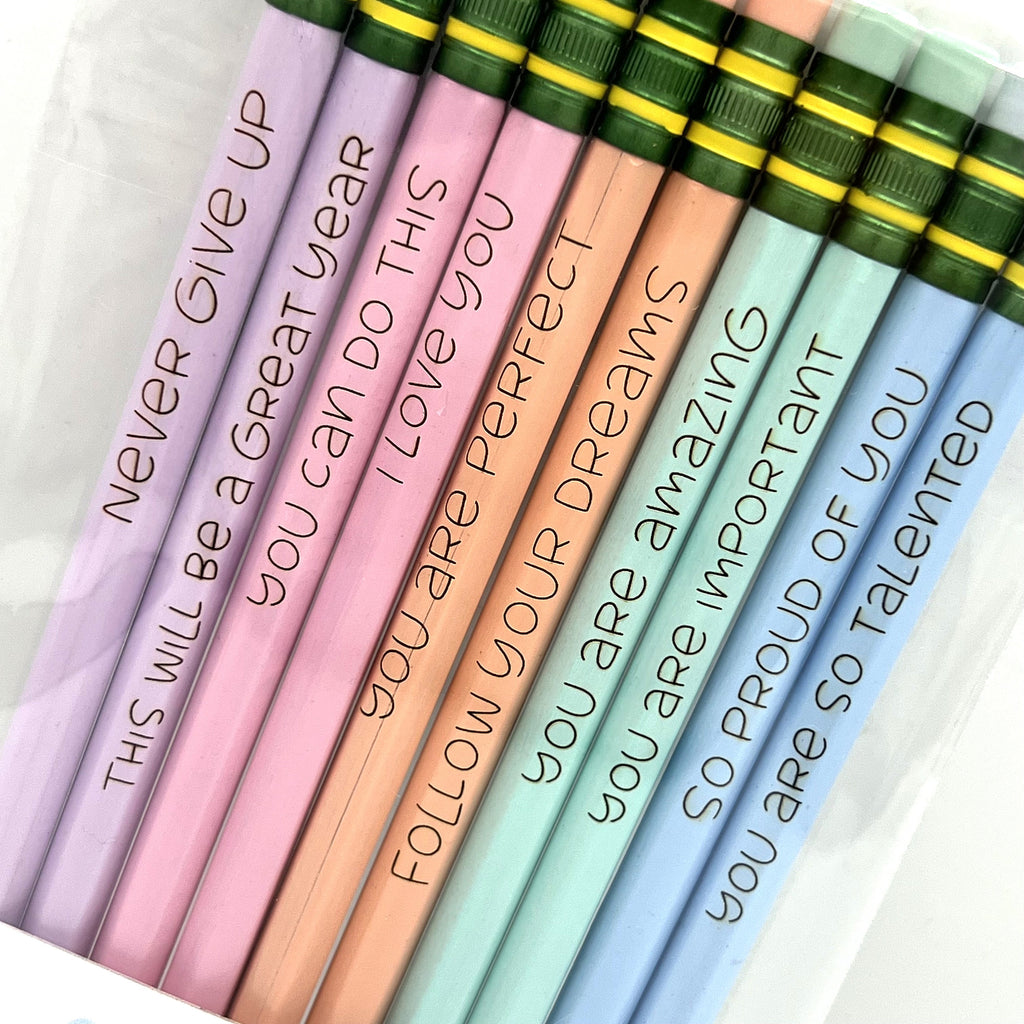 Motivational Pastel Pencils, set of 10 (Choose from two different inserts) From Made By R And R