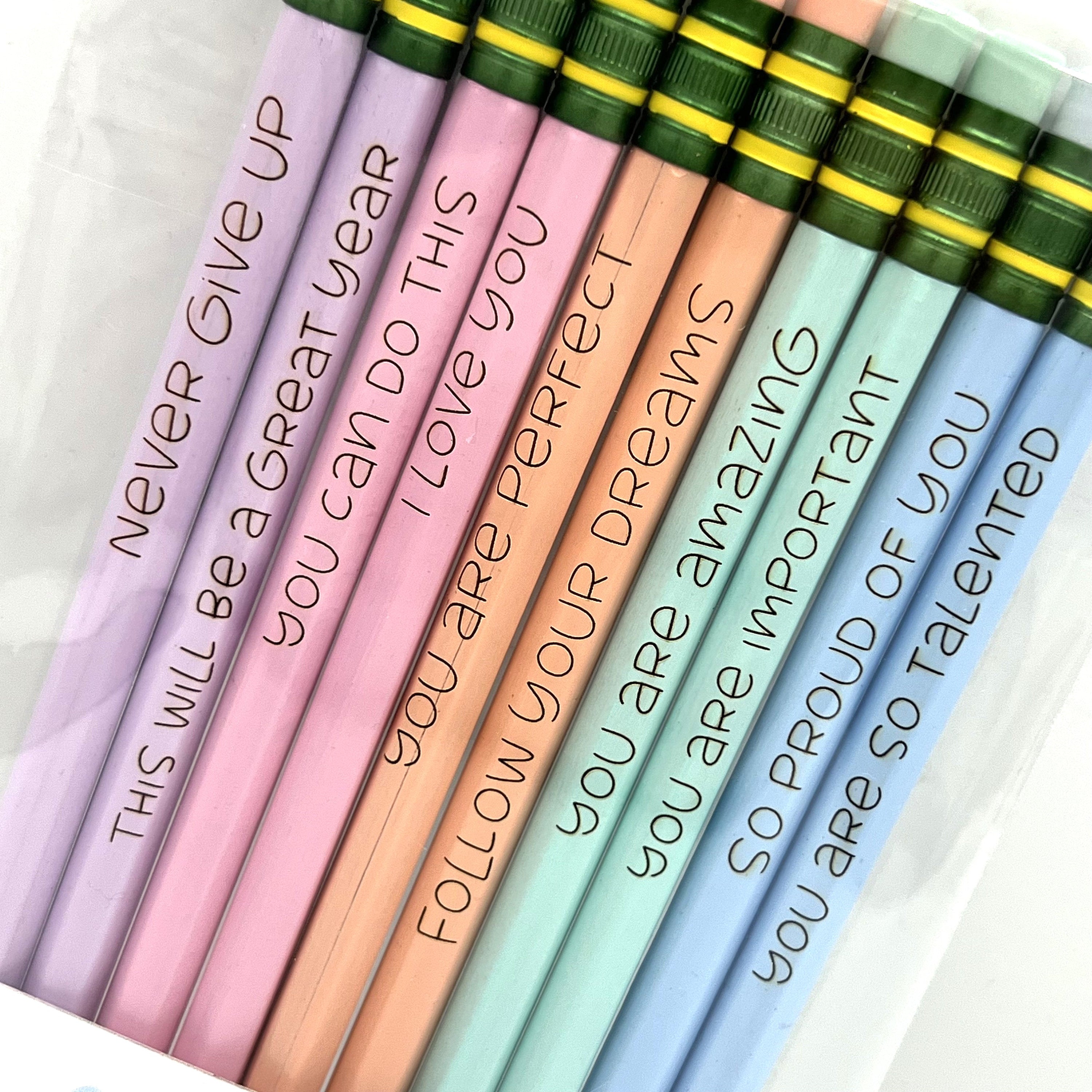 Motivational Pastel Pencils, set of 10 (Choose from two different inserts) From Made By R And R