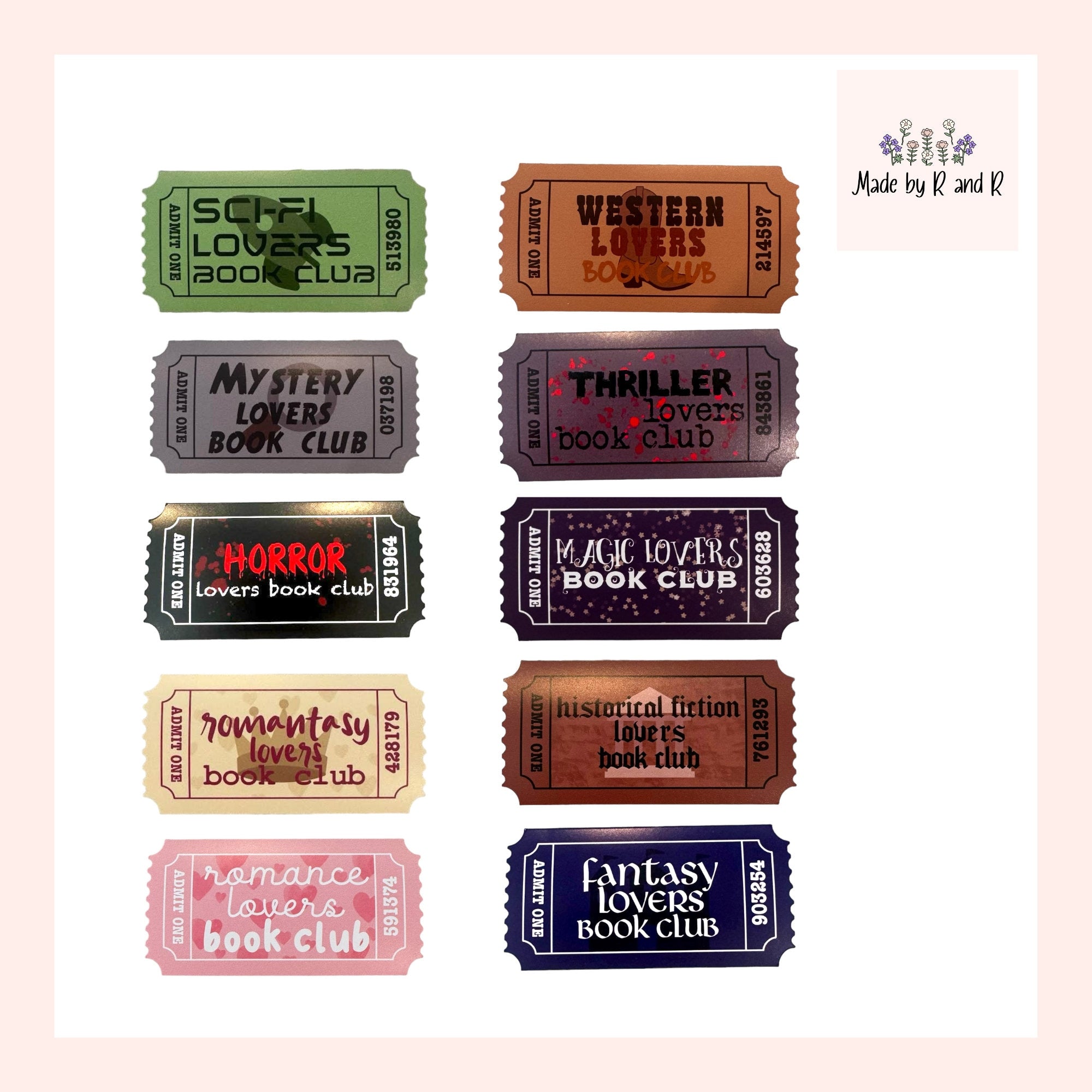 Book Club Stickers (Choose One) From Made By R And R