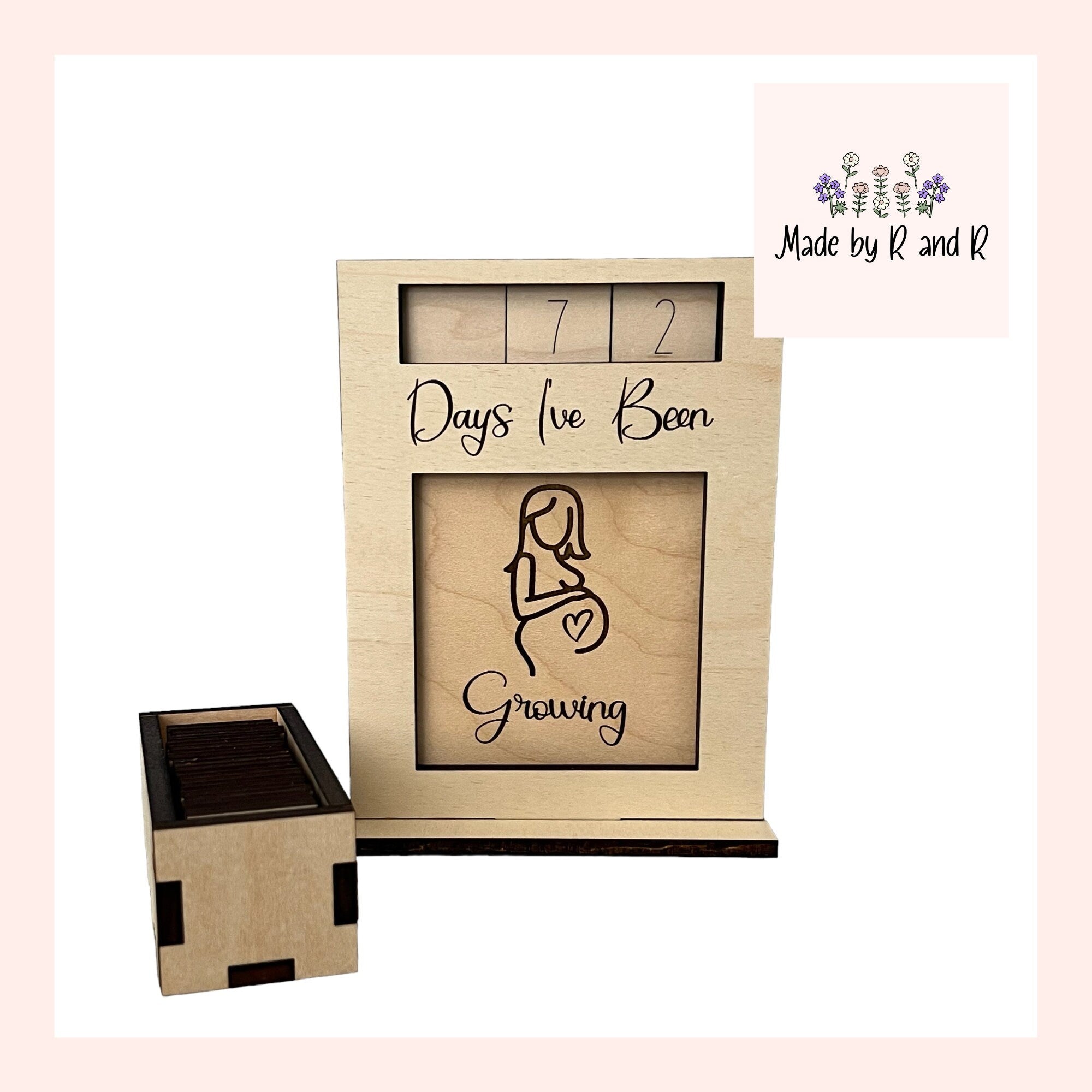 Days I've Been...Interchangeable Wood Countdown (includes base, numbers and one insert) From Made By R And R