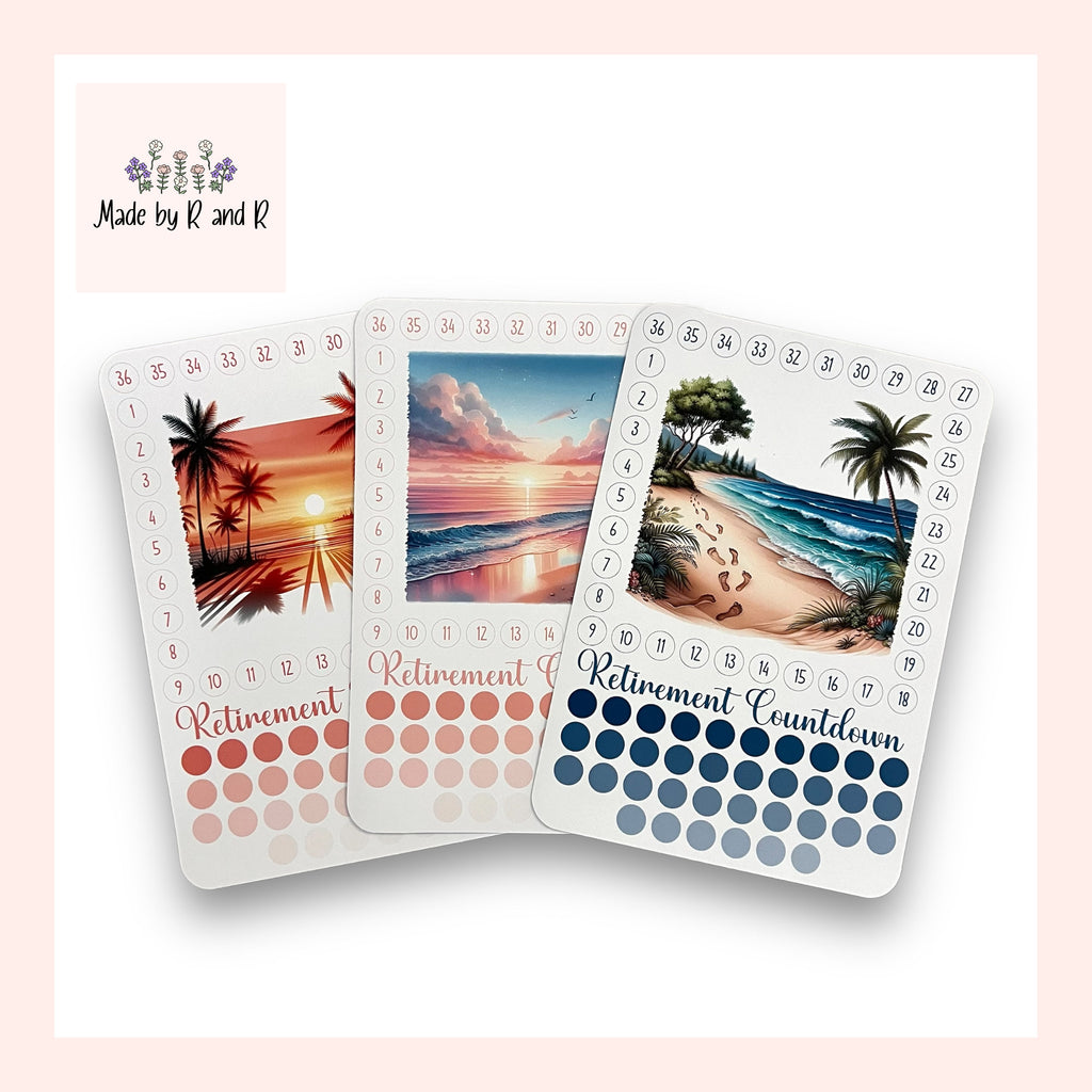 Retirement Countdown Activity Sticker (Choose One) From Made By R And R
