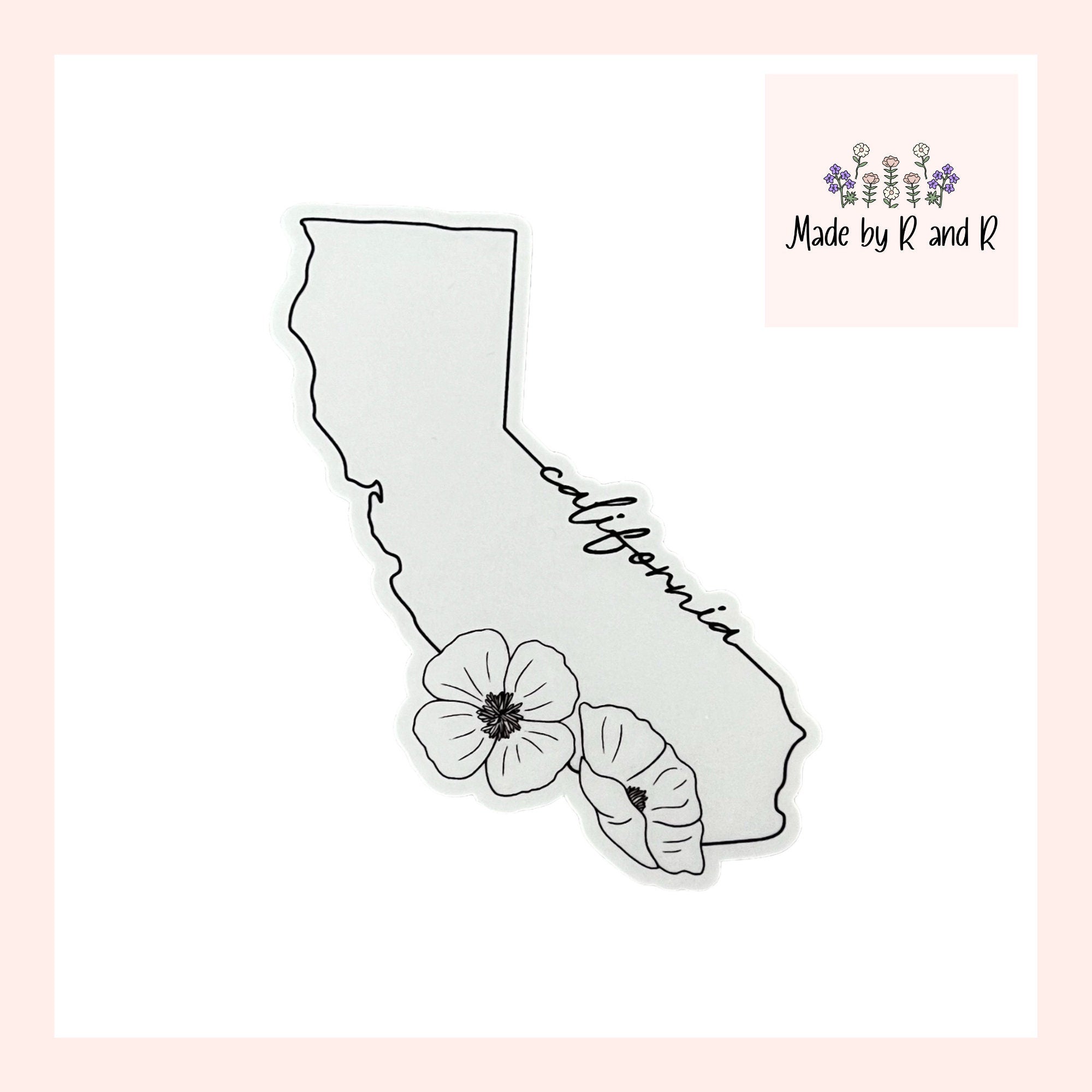 State Flower Clear Sticker From Made By R And R