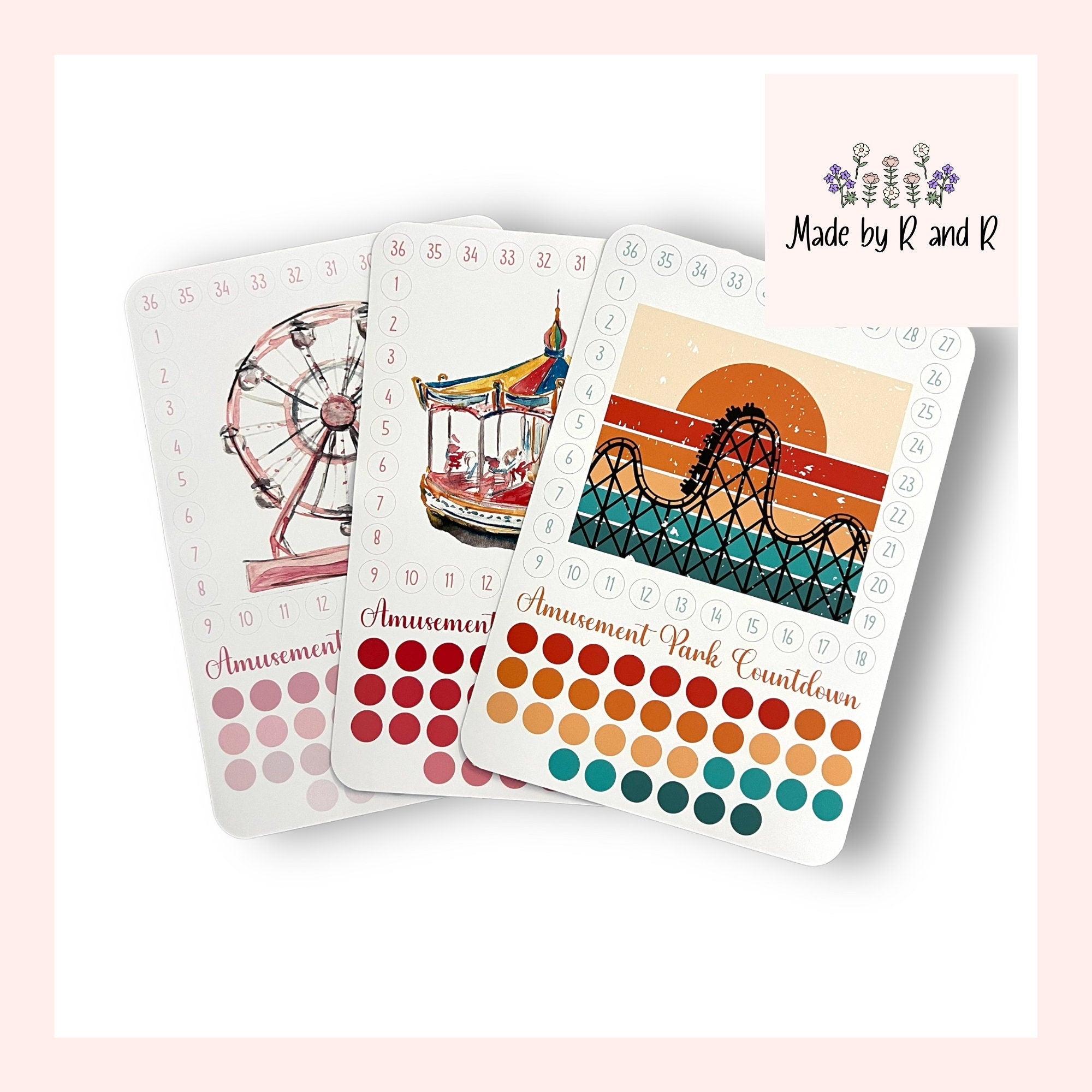 Amusement Park Countdown Activity Sticker (Choose One) From Made By R And R