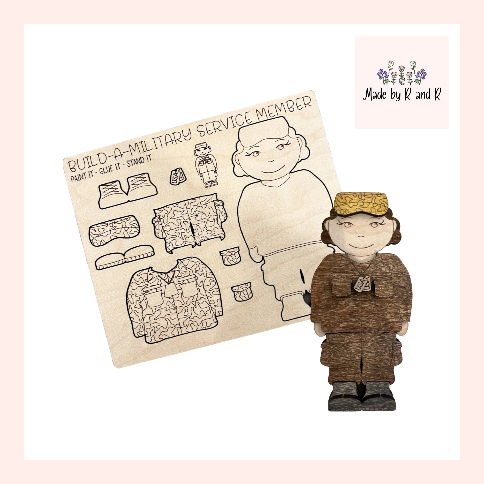 Wood Build A Military Service Member From Made By R And R