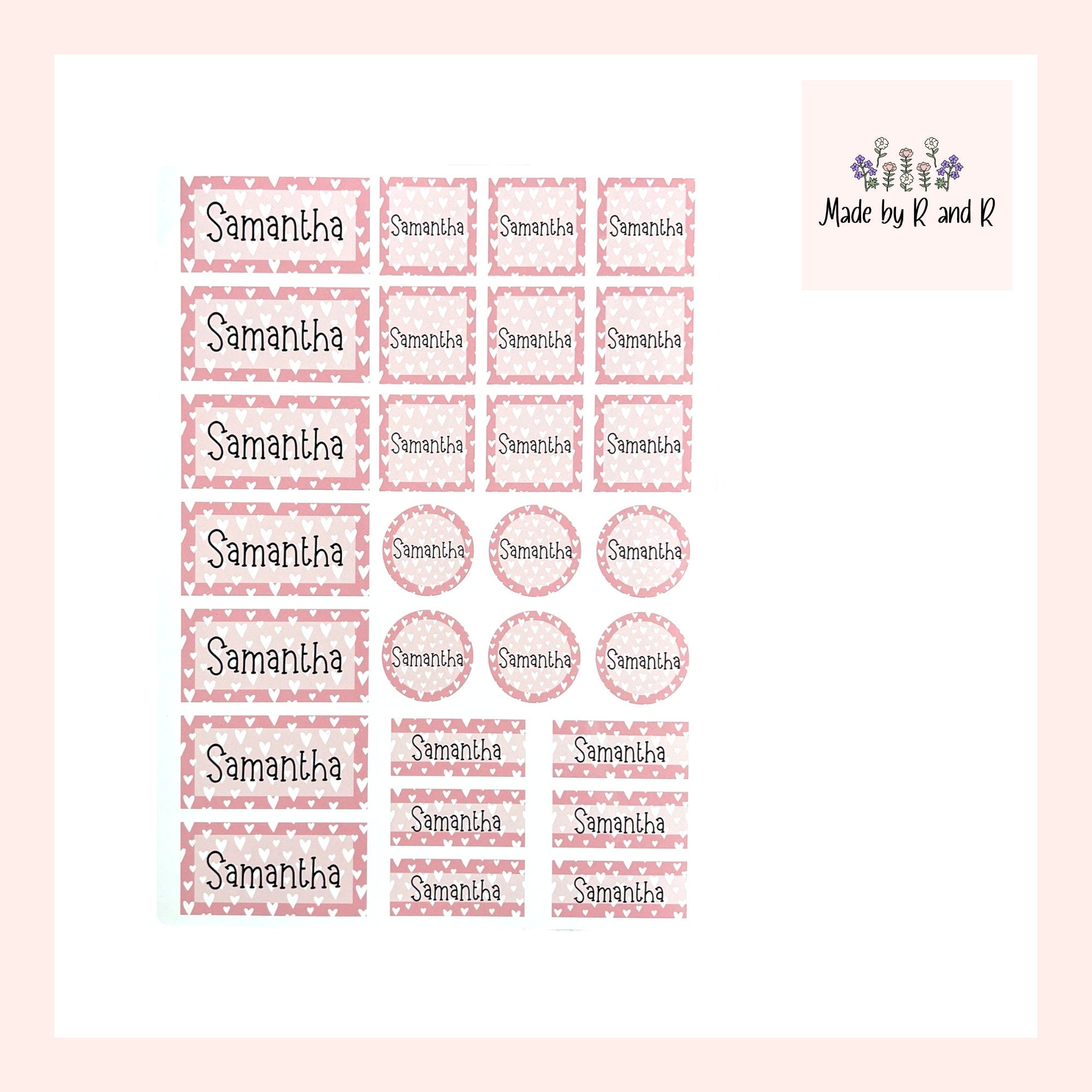 Customized Labels (set of 28) from Made By R And R