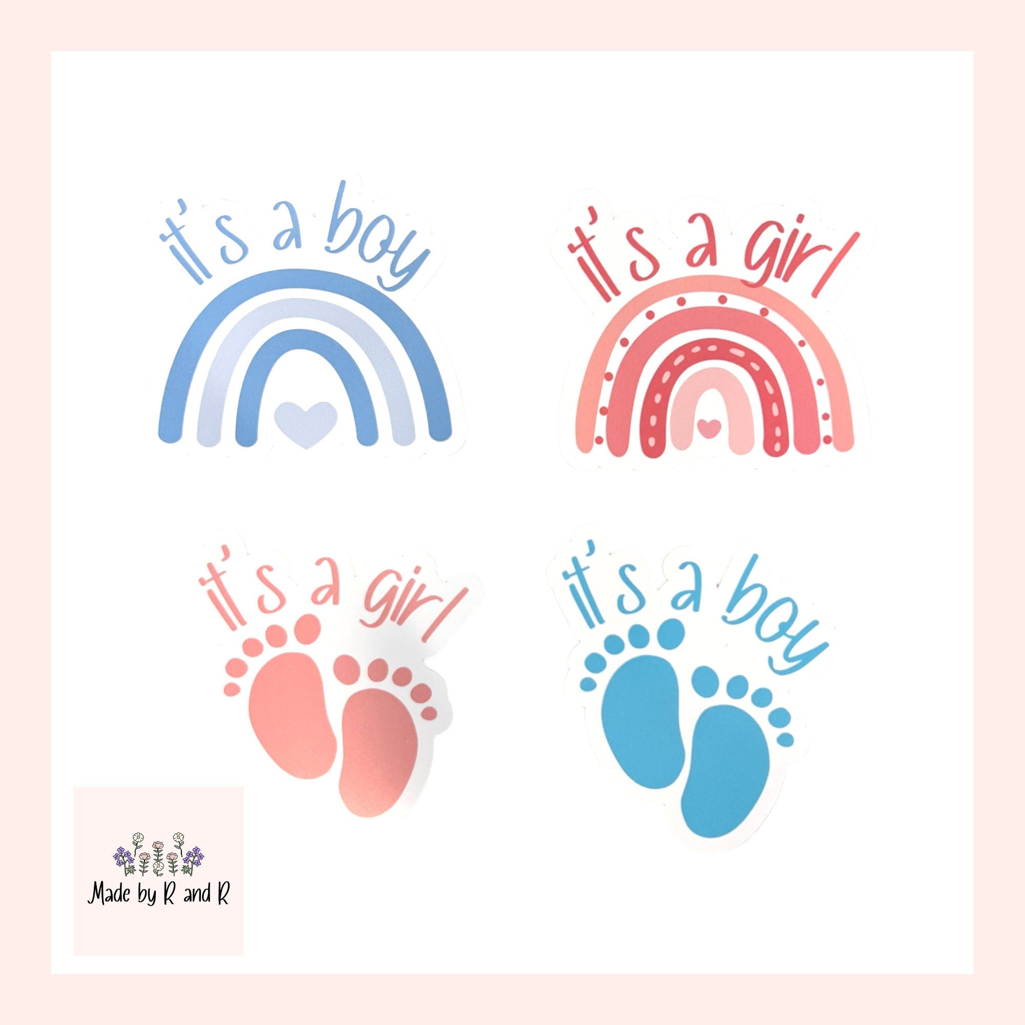 It's A Boy, It's A Girl Stickers (Choose One) From Made By R And R