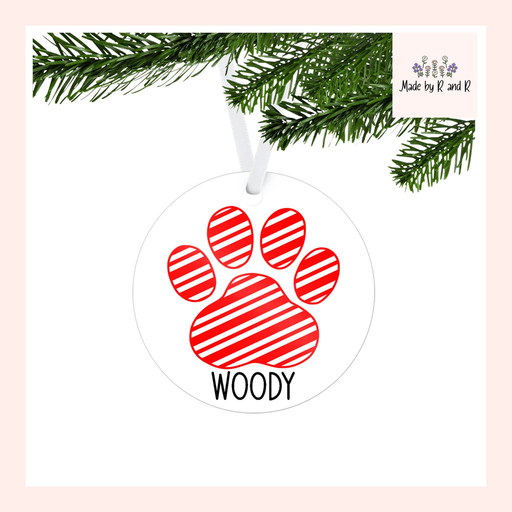 Personalized Festive Paw Print Christmas Ornaments From Made By R And R