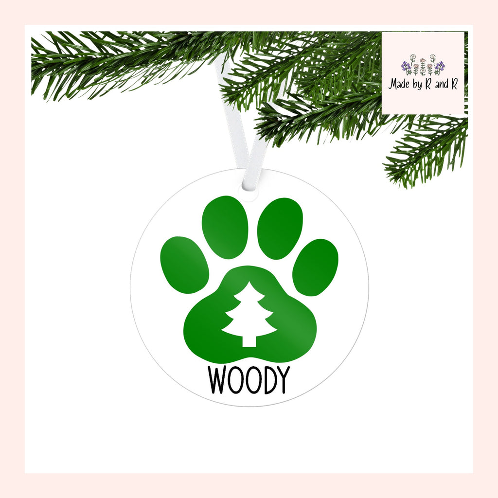 Personalized Festive Paw Print Christmas Ornaments From Made By R And R