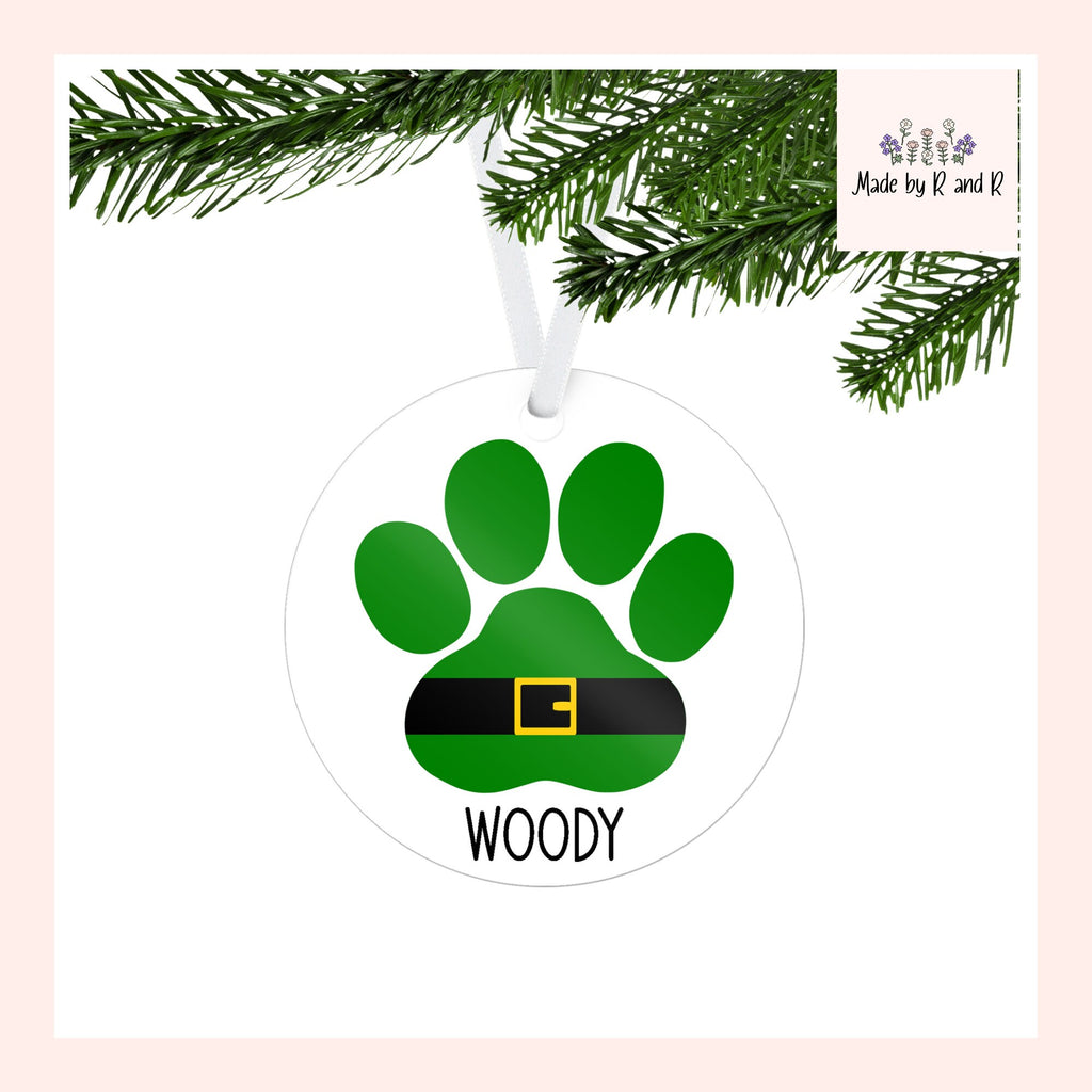 Personalized Festive Paw Print Christmas Ornaments From Made By R And R