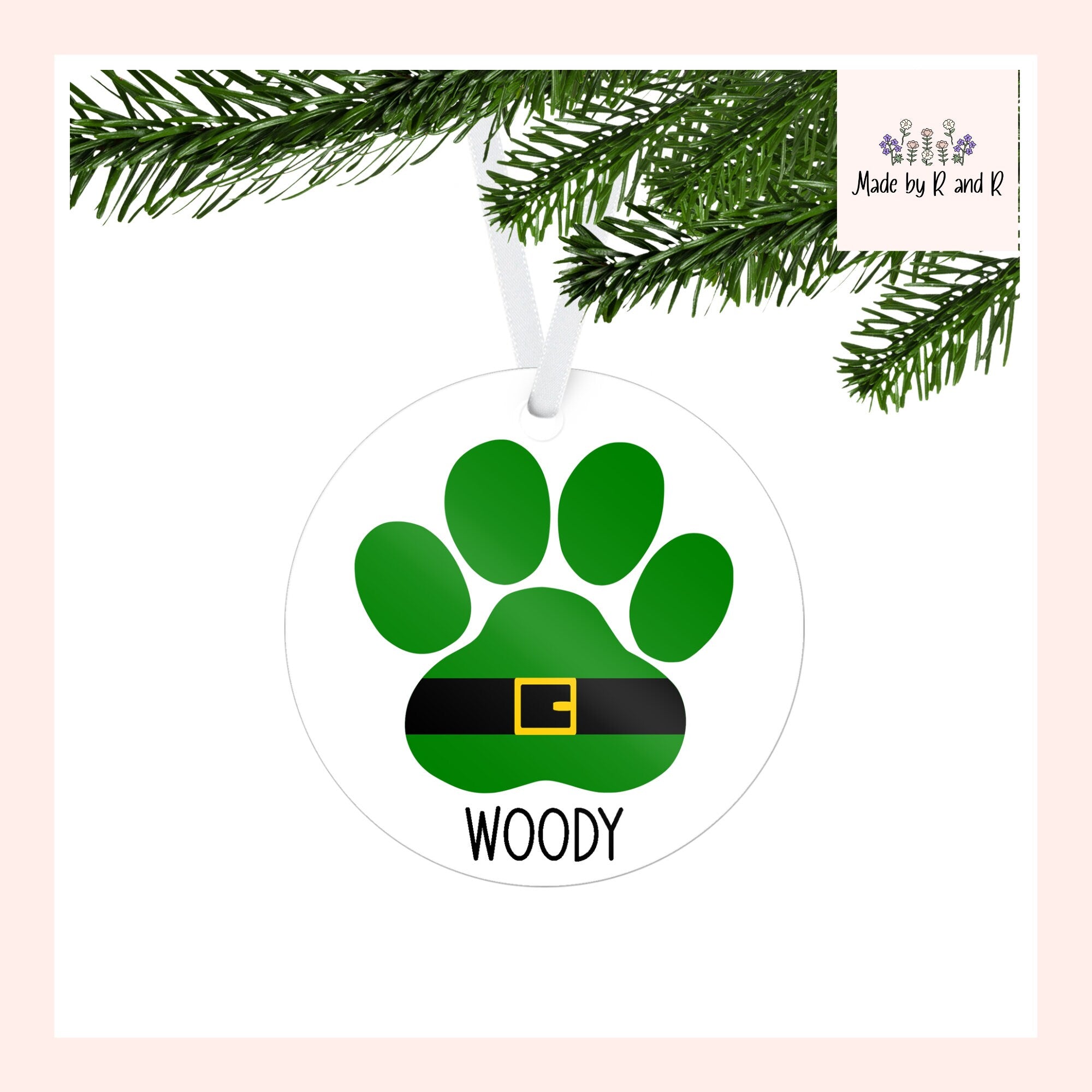 Personalized Festive Paw Print Christmas Ornaments From Made By R And R