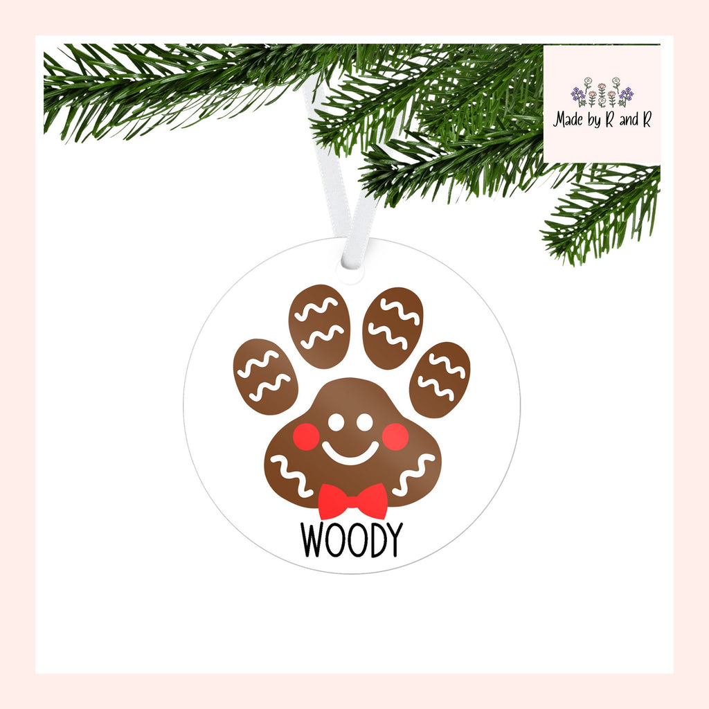 Personalized Festive Paw Print Christmas Ornaments From Made By R And R