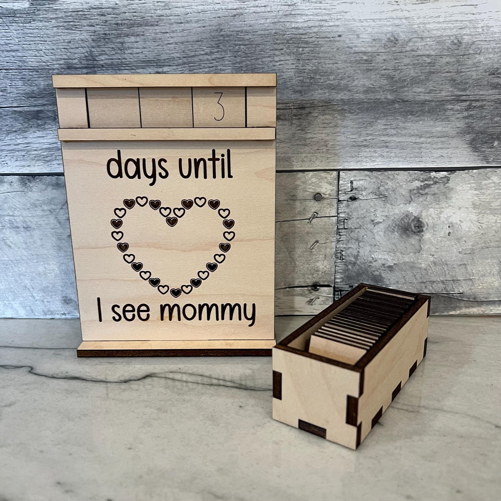 Days Until I See Daddy/Mommy Wood Countdown From Made By R And R