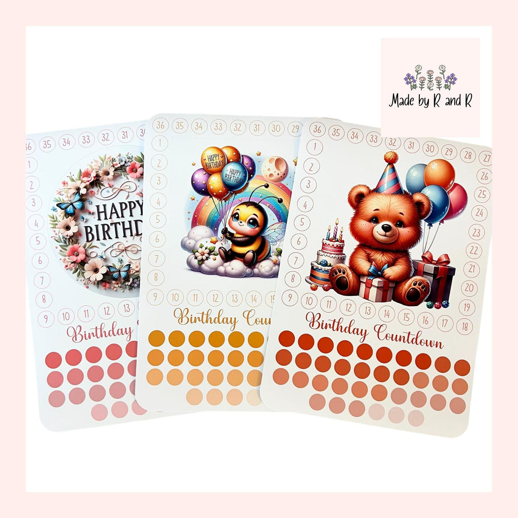 Birthday Countdown Activity Sticker (Choose One) From Made By R And R