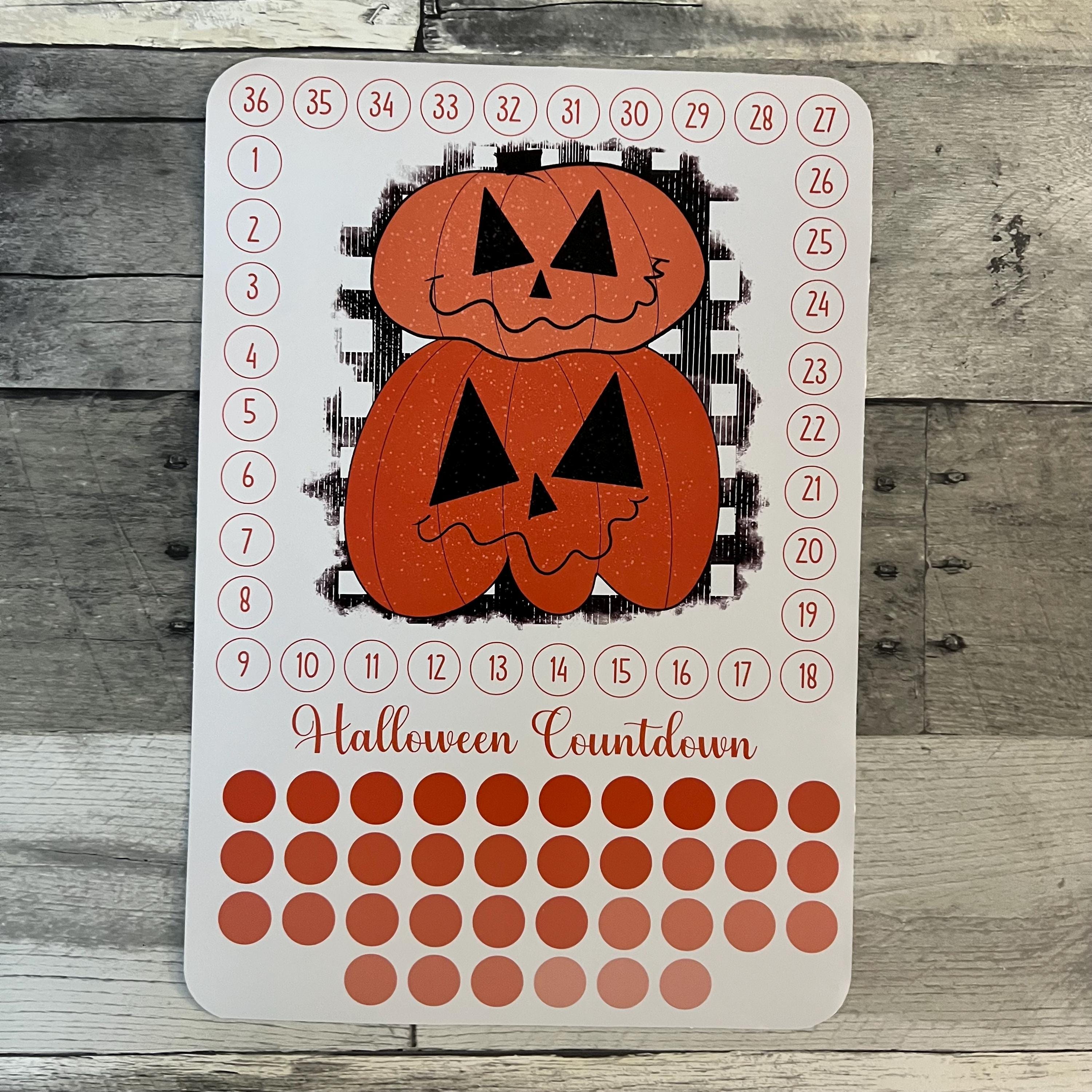 Halloween Countdown Activity Sticker (Choose One) From Made By R And R