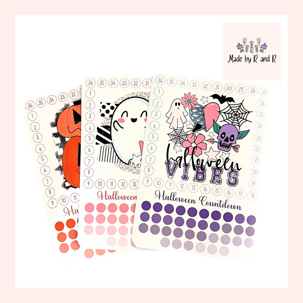 Halloween Countdown Activity Sticker (Choose One) From Made By R And R