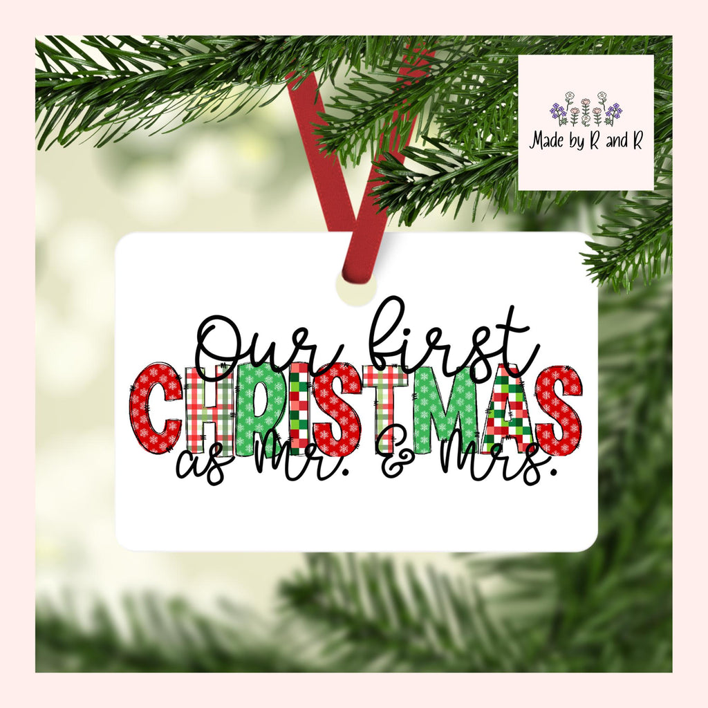 First Christmas Family Doodle Letter Ornaments From Made By R And R