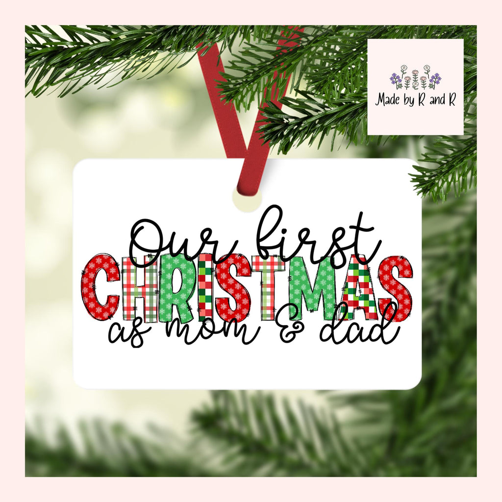 First Christmas Family Doodle Letter Ornaments From Made By R And R