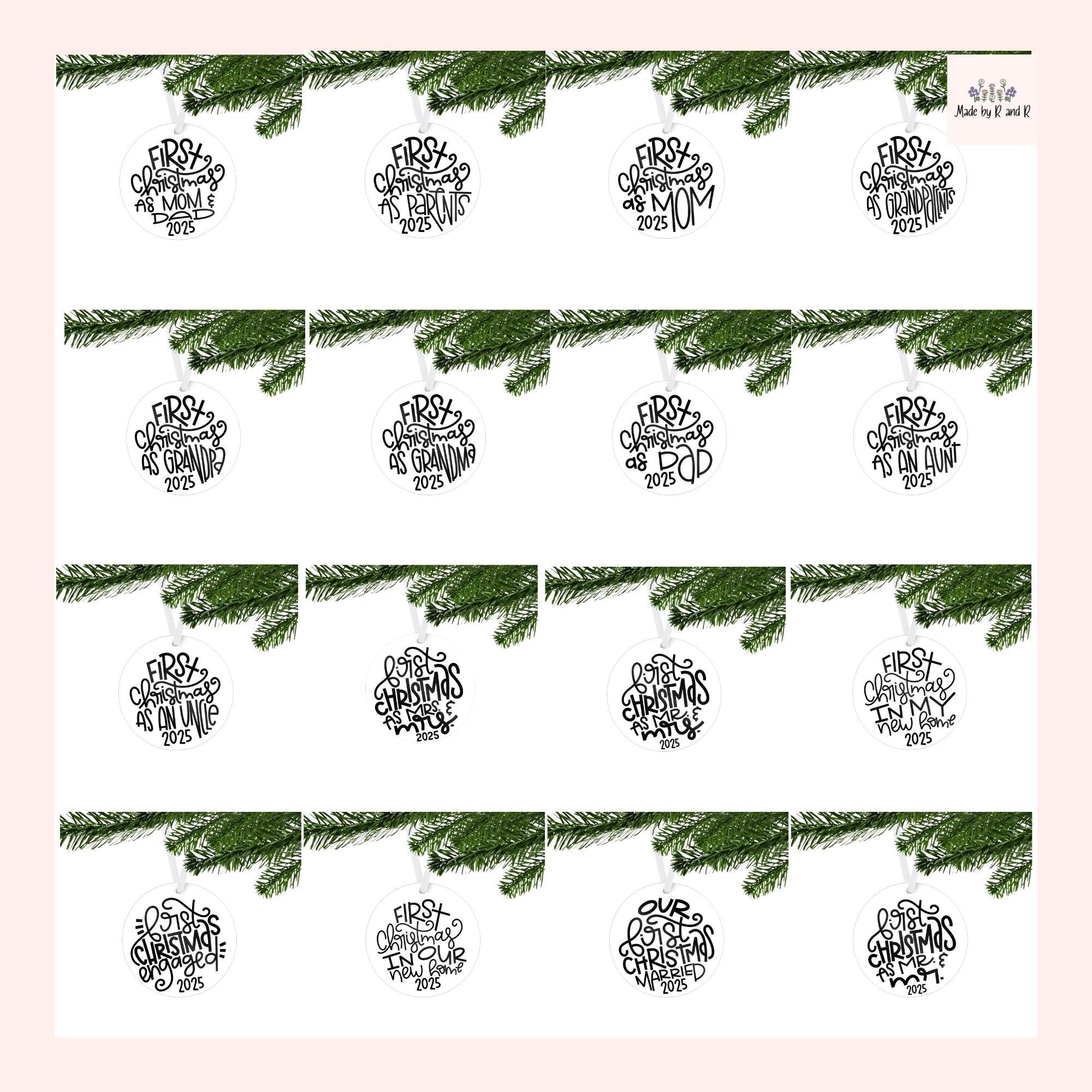 First Christmas Ornaments (Choose One) From Made By R And R