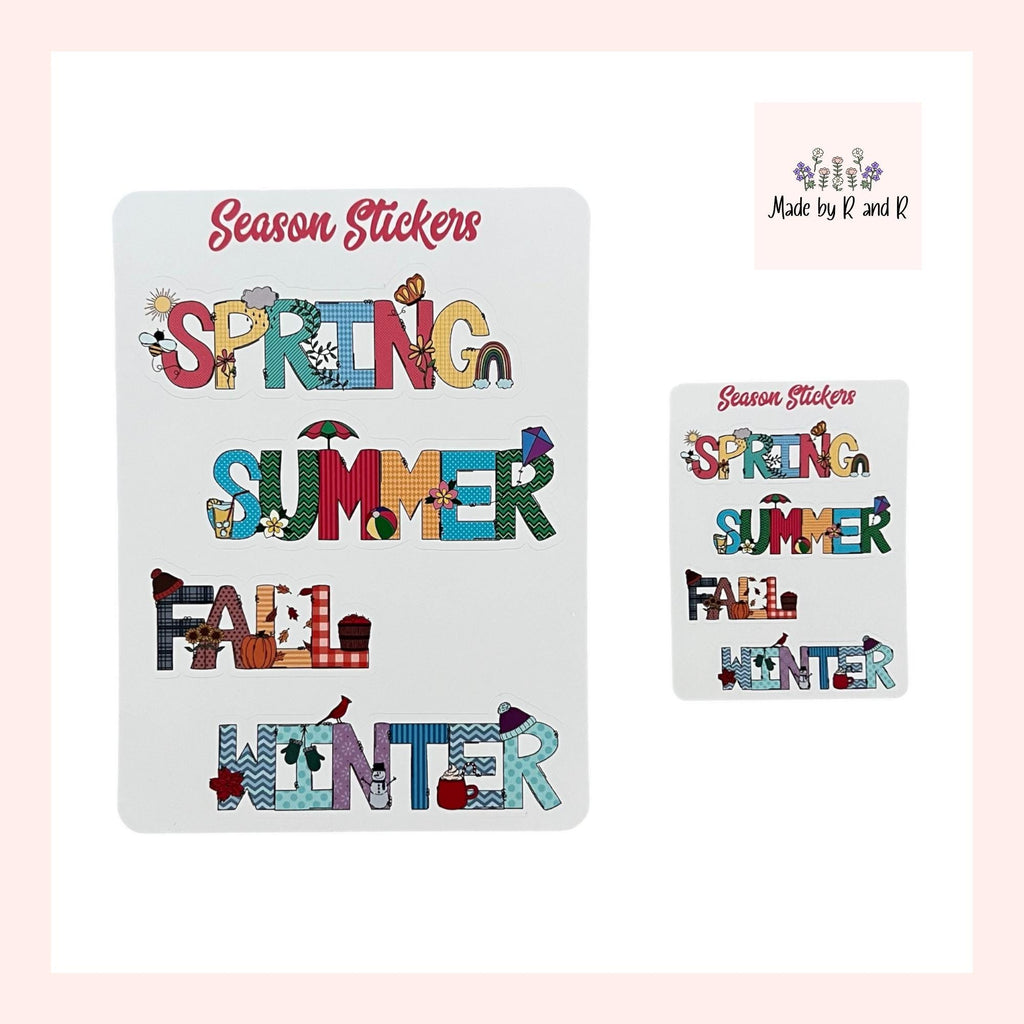 Season Stickers (set of 4) choose large or small size from Made By R And R