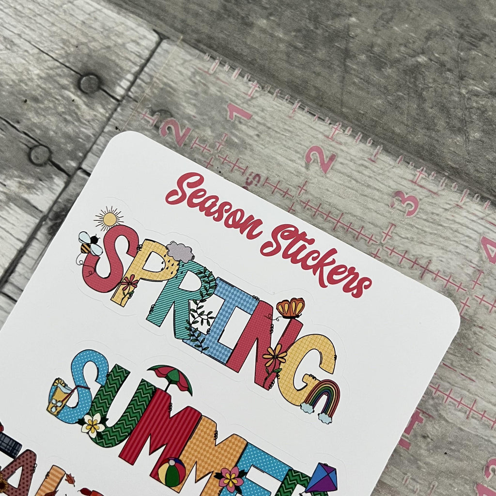 Season Stickers (set of 4) choose large or small size from Made By R And R
