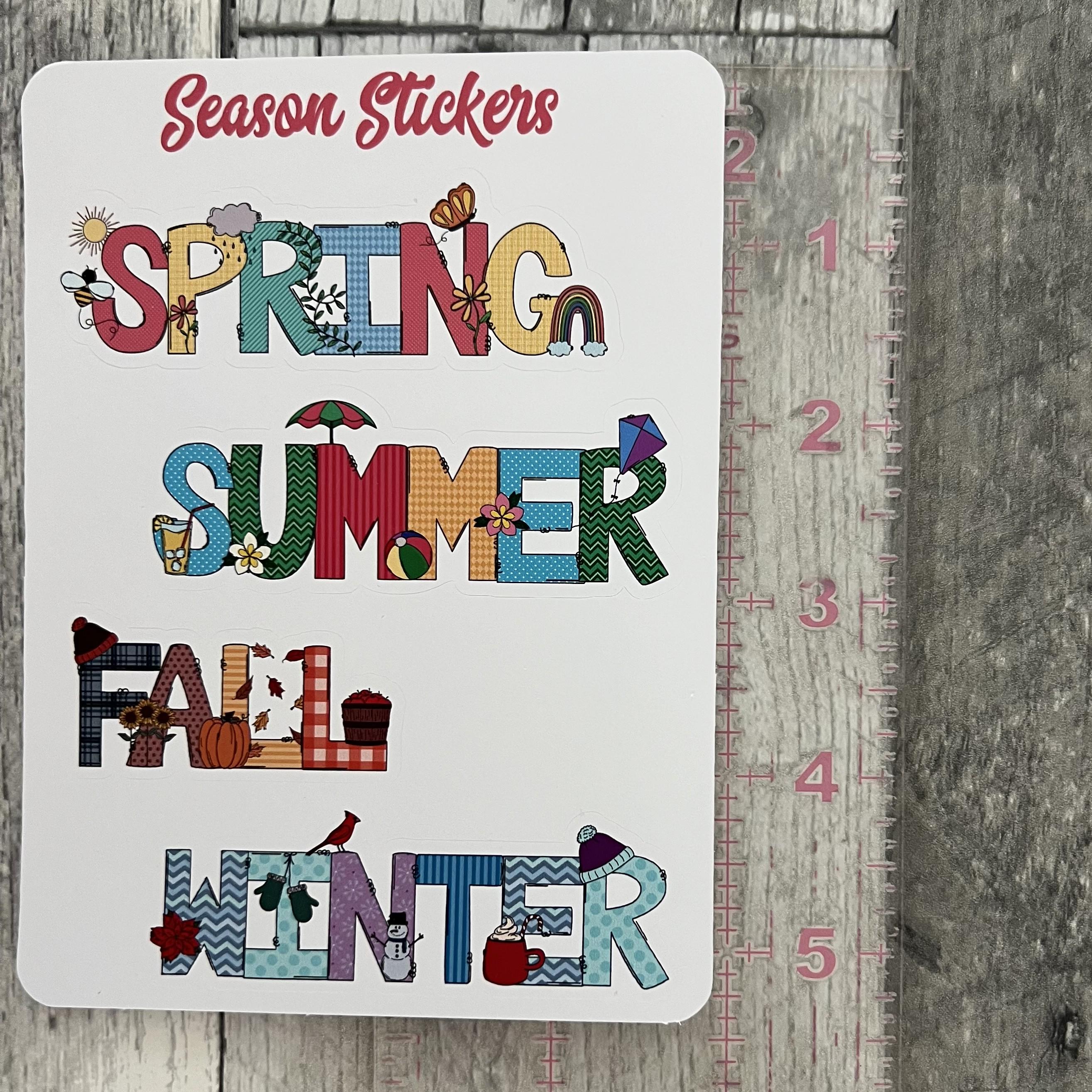 Season Stickers (set of 4) choose large or small size from Made By R And R