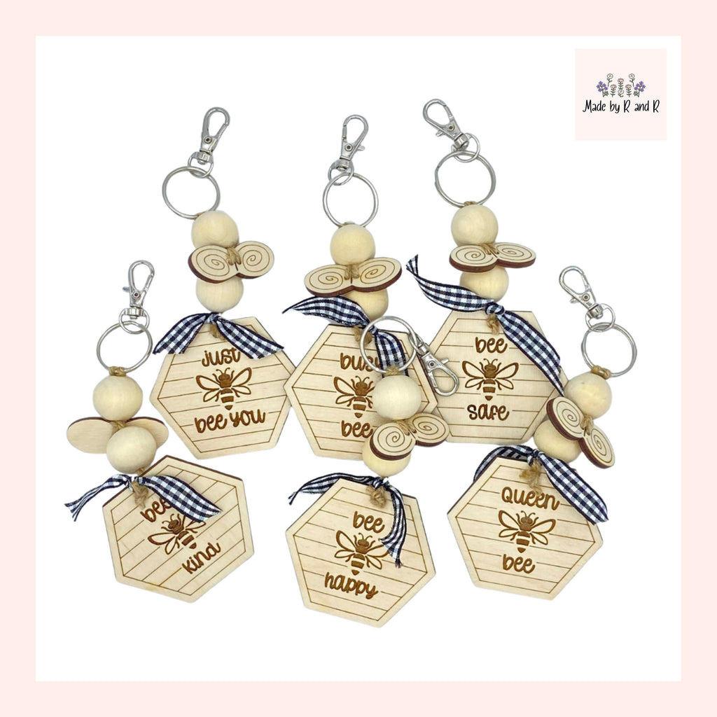 Bumble Bee Keychain with Clip From Made By R And R