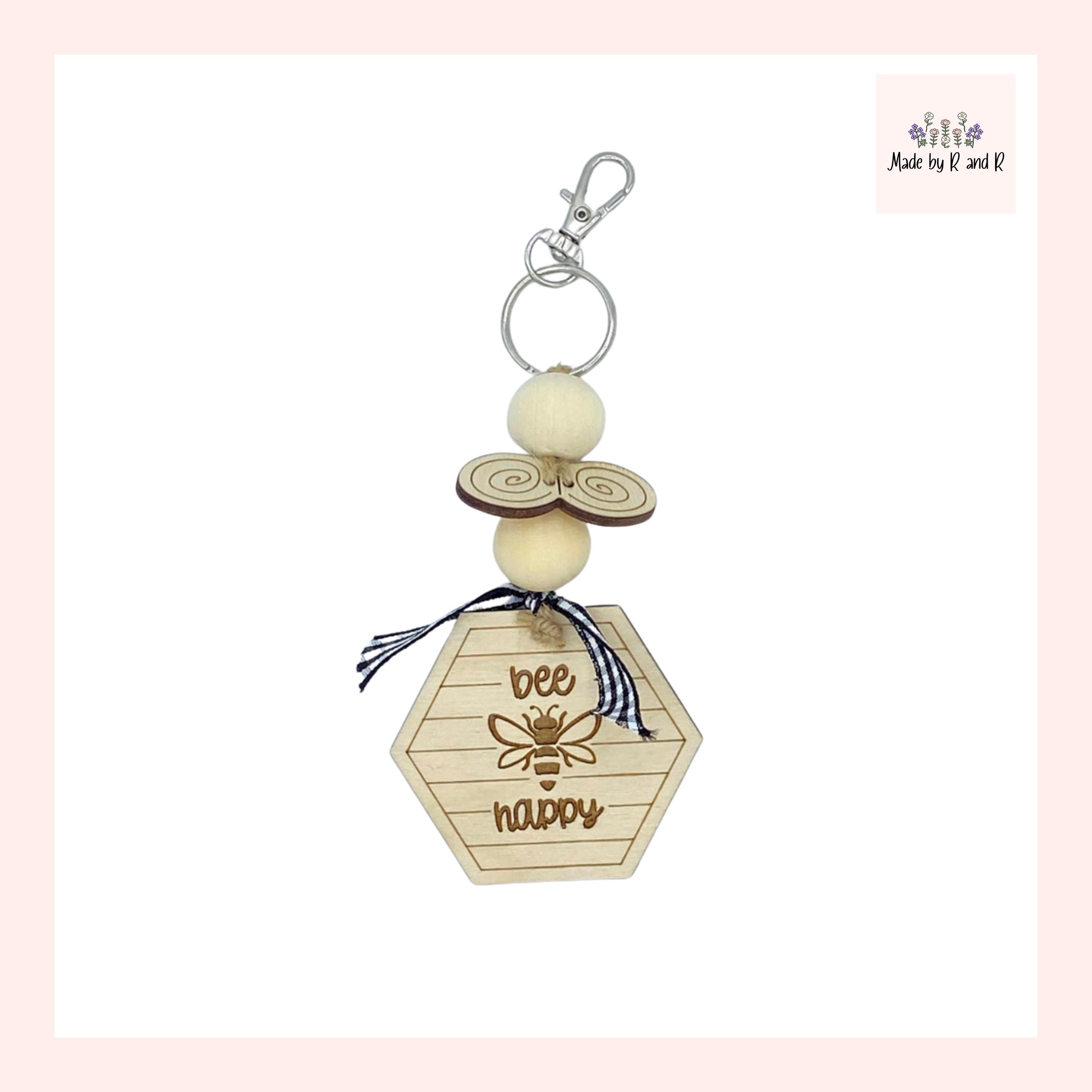 Bumble Bee Keychain with Clip From Made By R And R