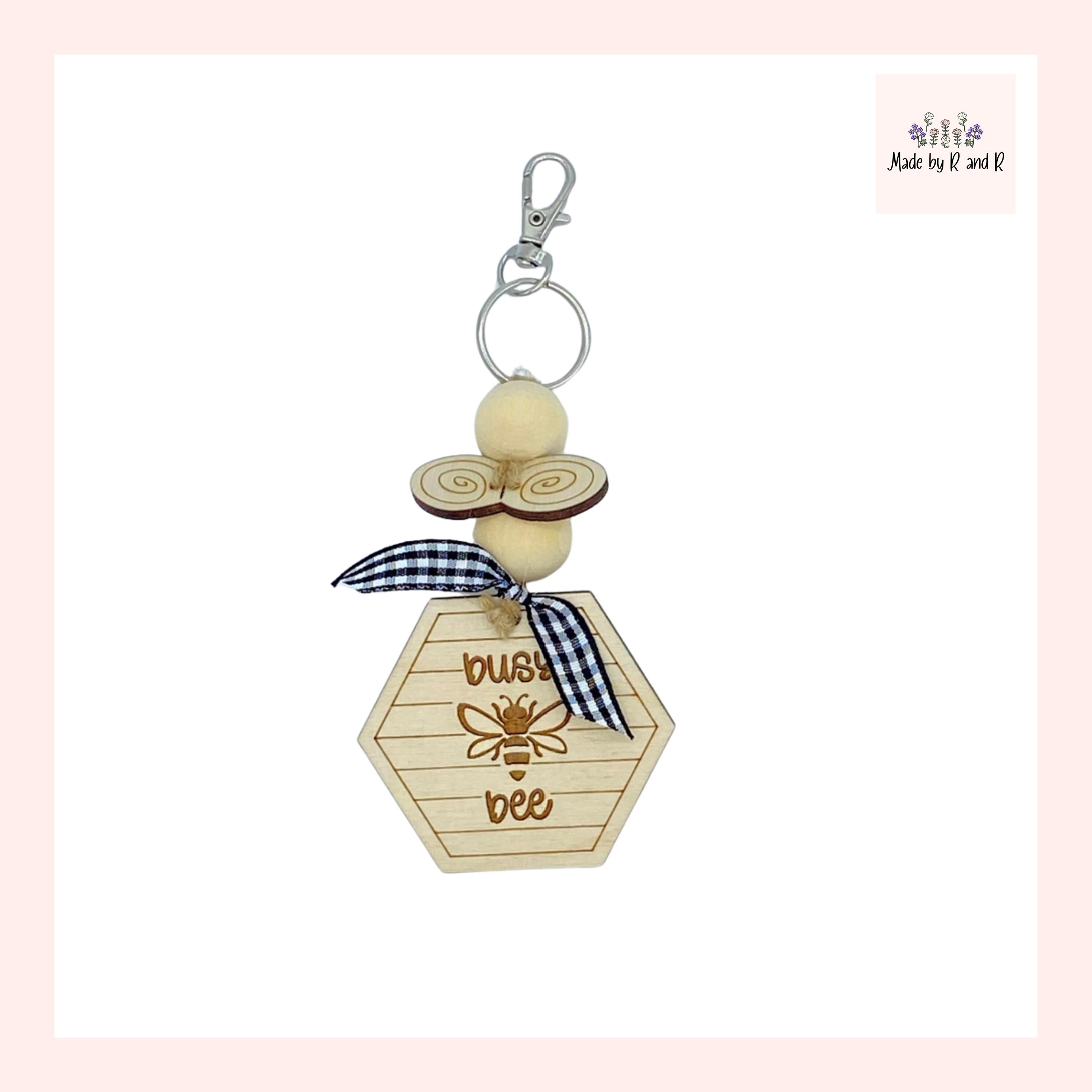 Bumble Bee Keychain with Clip From Made By R And R
