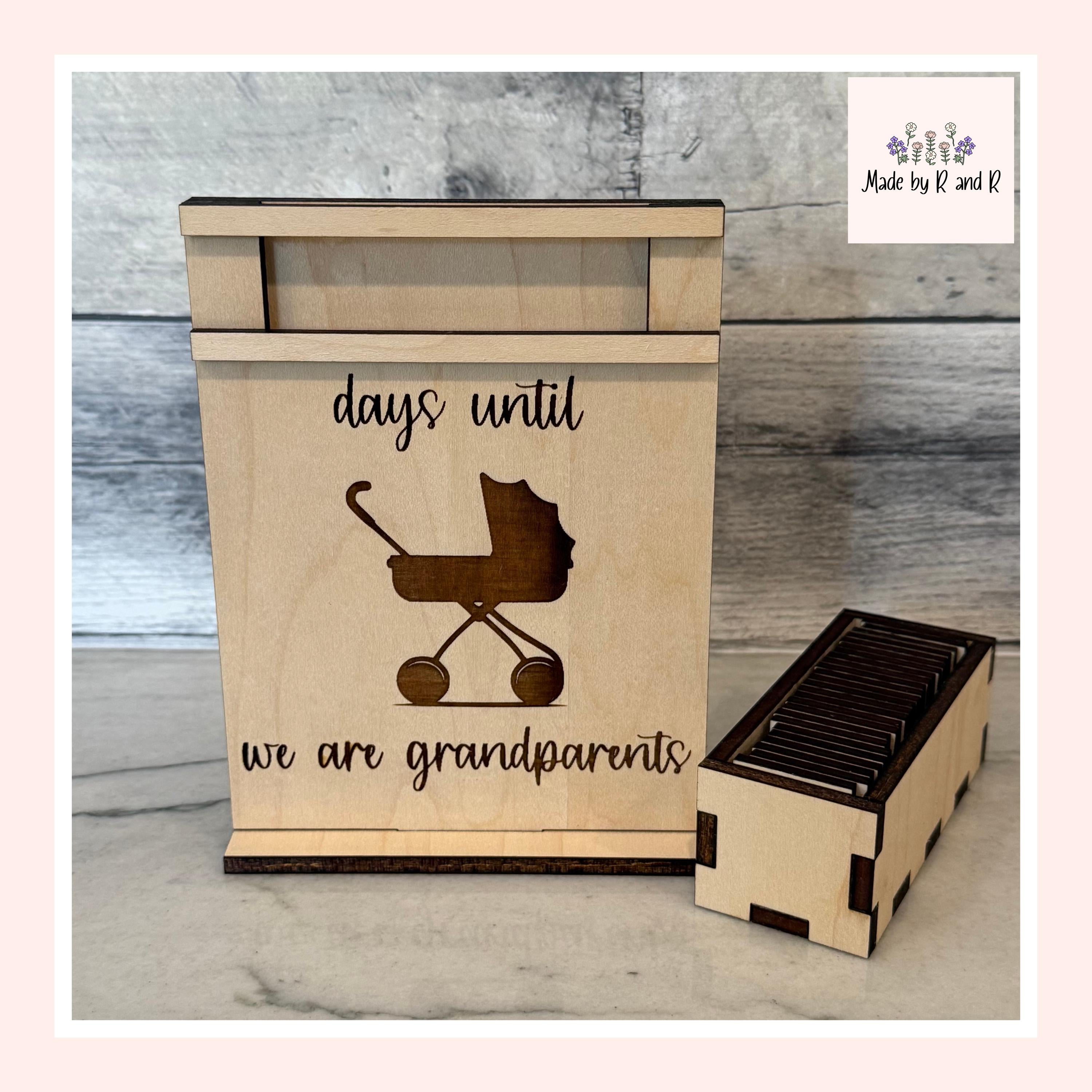 Days Until We Are Grandparents, Grandma, Grandpa Wood Countdown From Made By R And R