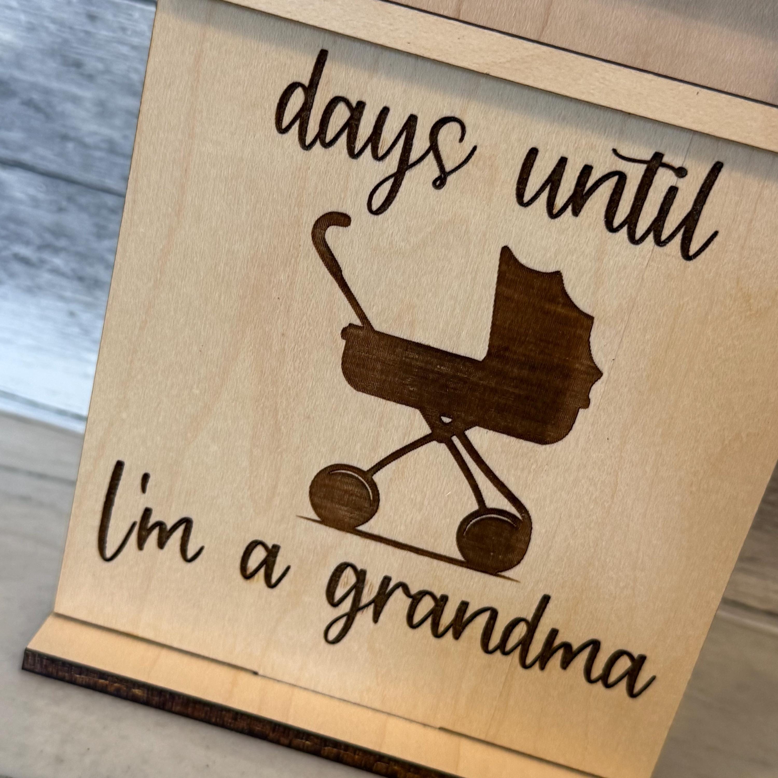 Days Until We Are Grandparents, Grandma, Grandpa Wood Countdown From Made By R And R