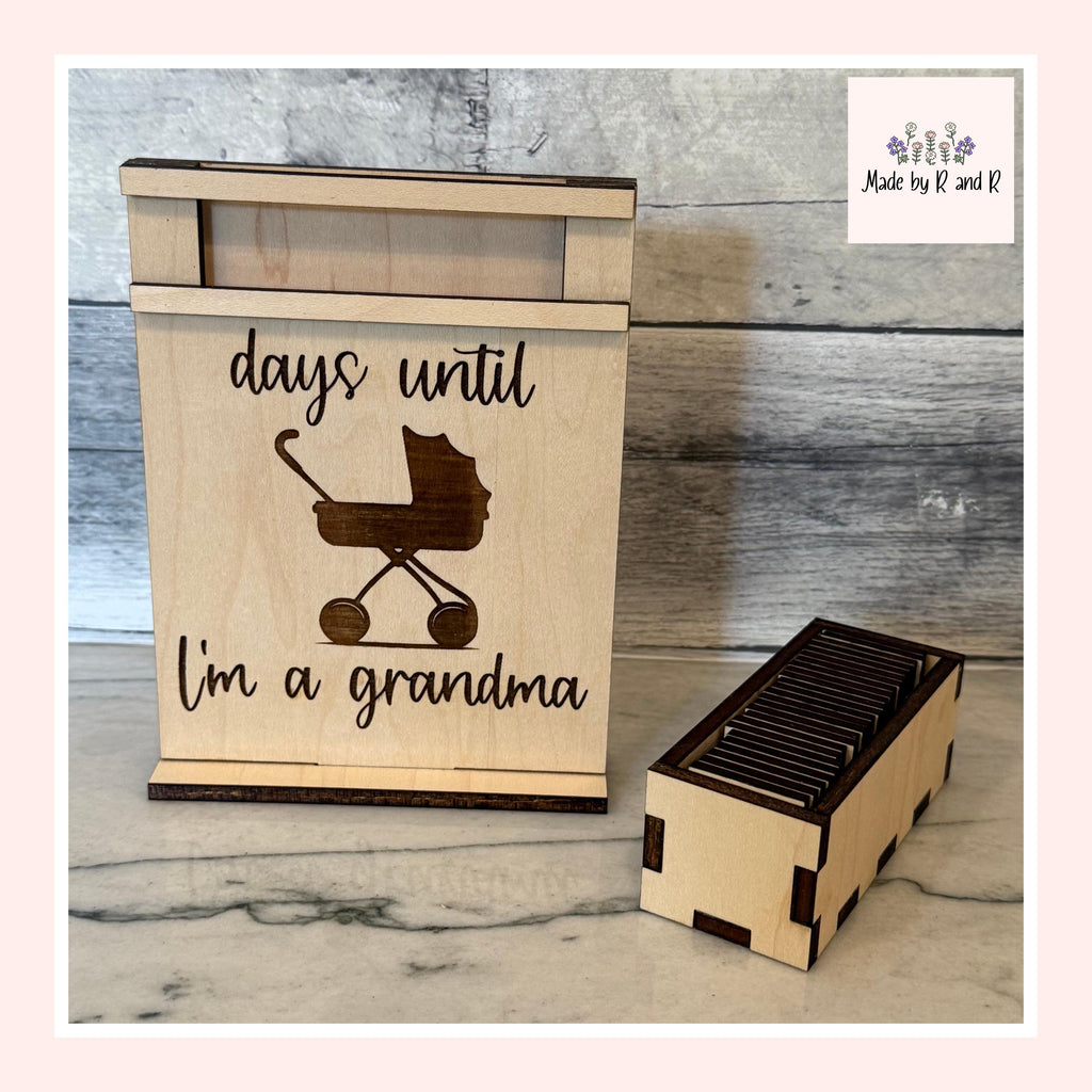 Days Until We Are Grandparents, Grandma, Grandpa Wood Countdown From Made By R And R