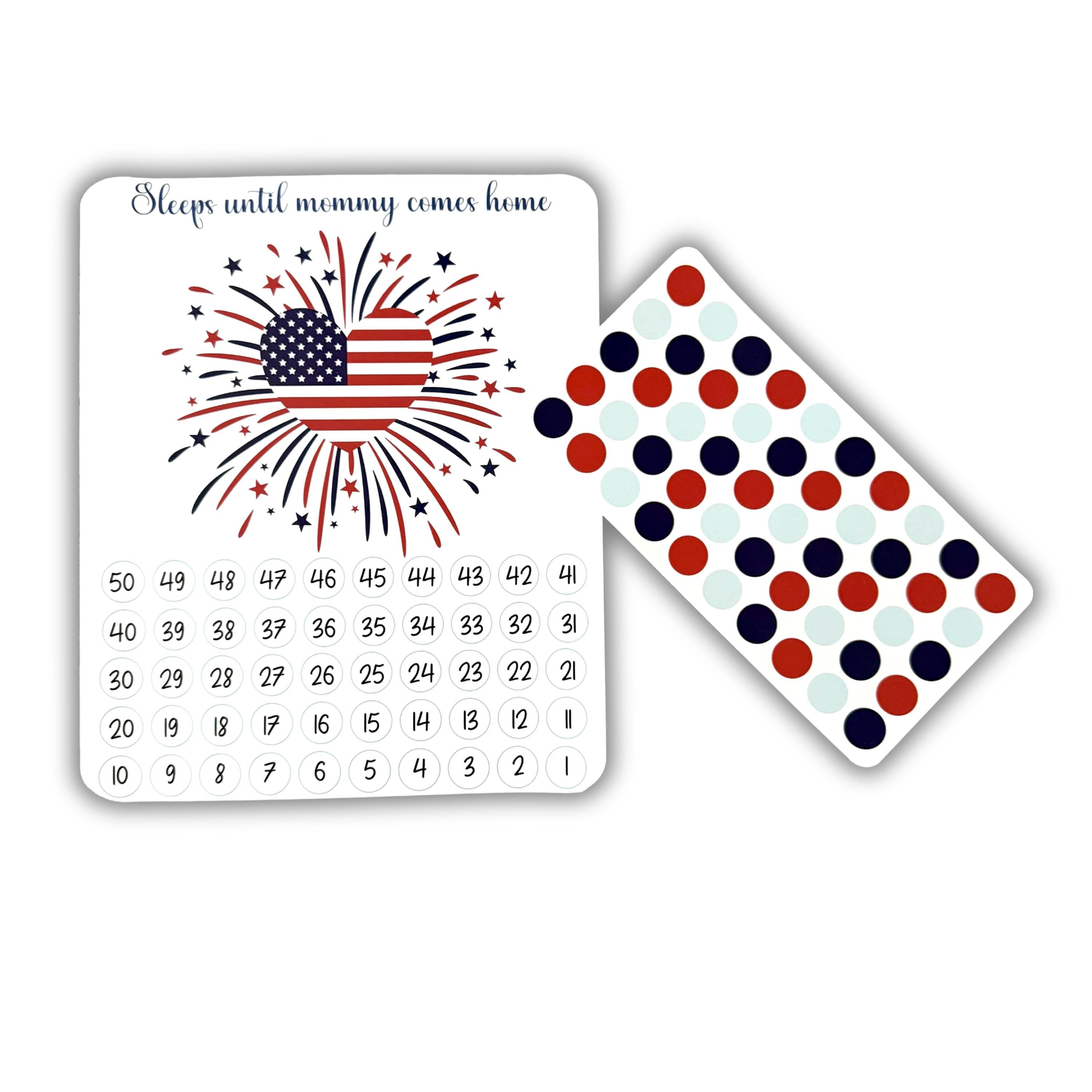 Sleeps Until My Hero/Mom/Dad Sticker Countdown (Choose One) From Made By R And R