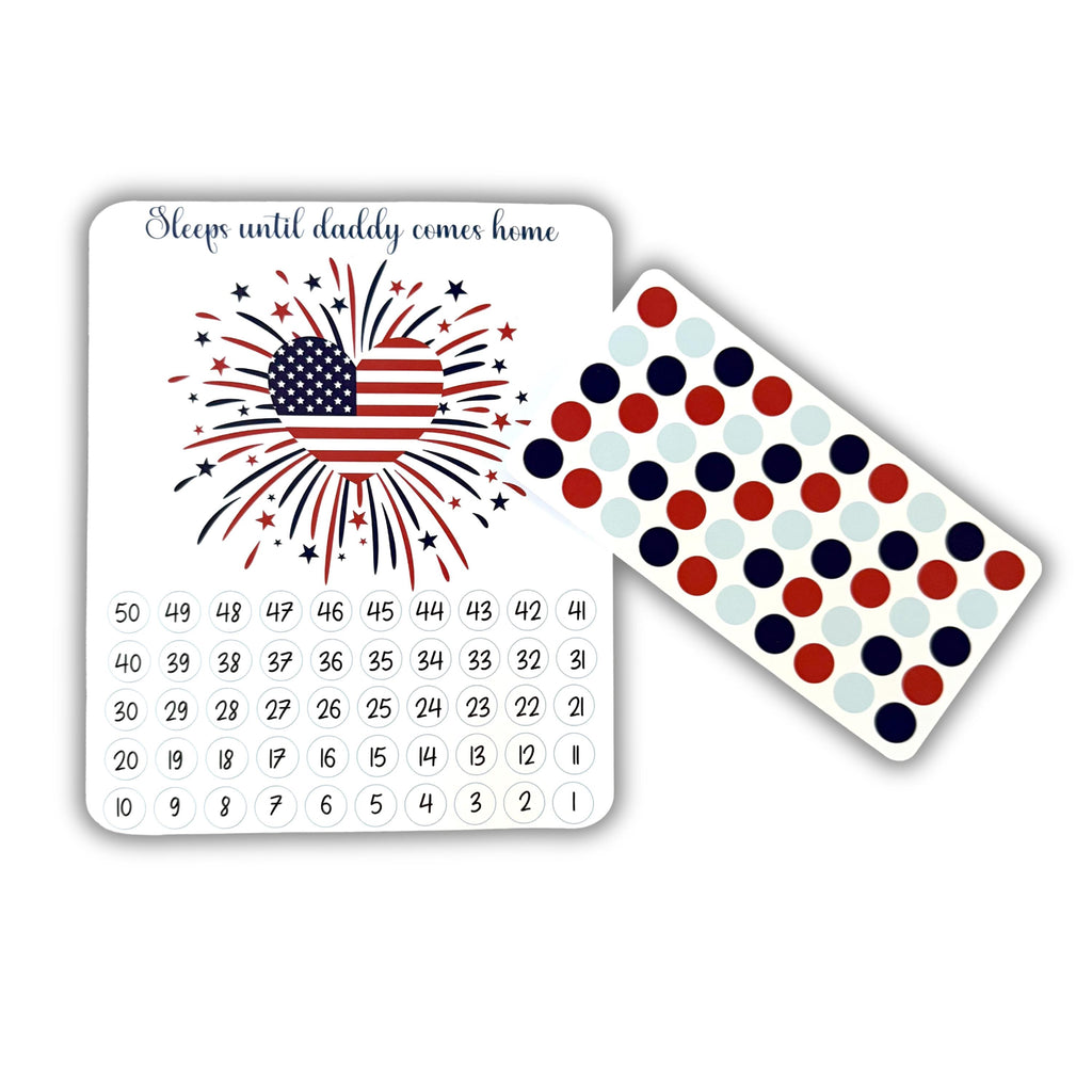 Sleeps Until My Hero/Mom/Dad Sticker Countdown (Choose One) From Made By R And R