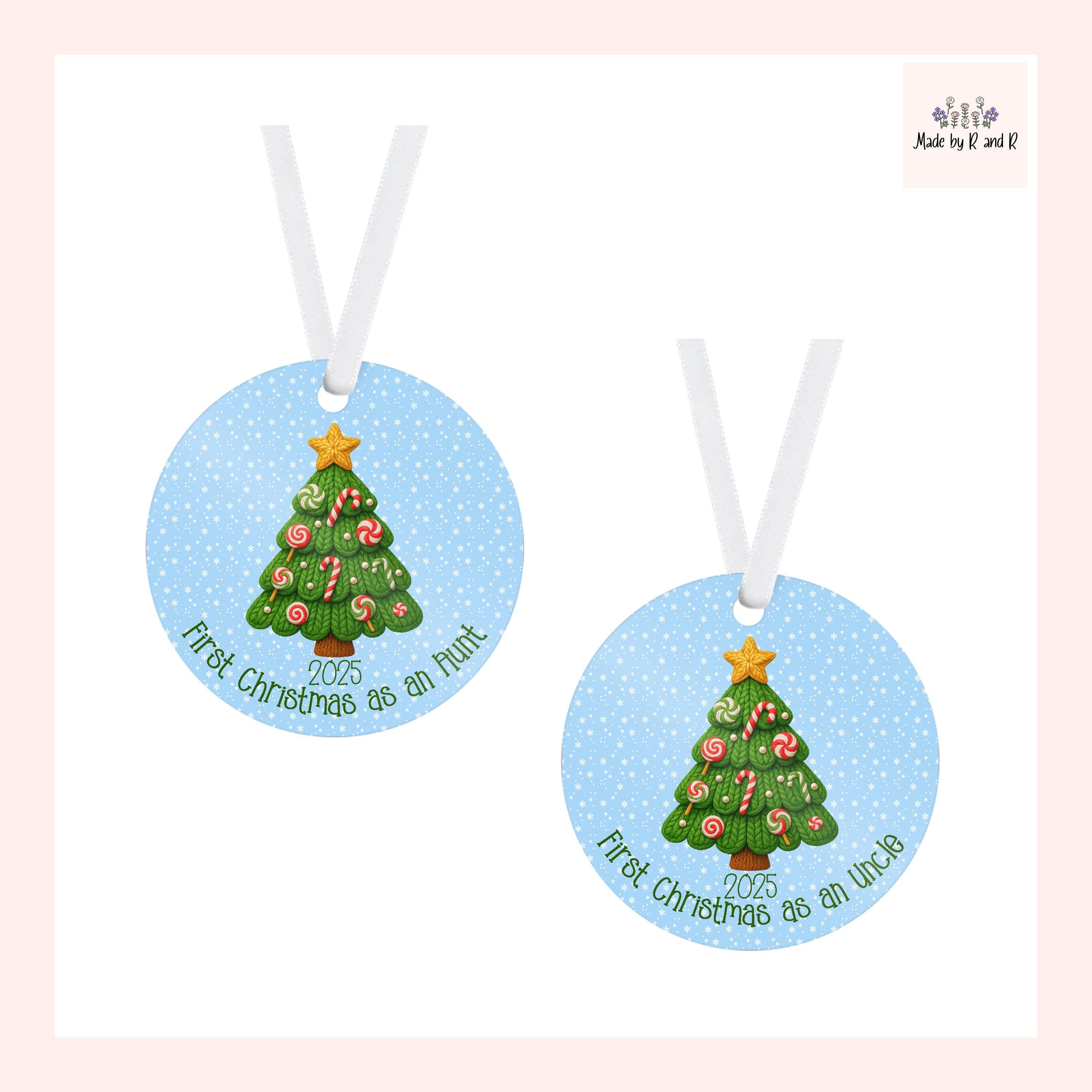 Faux Knit First Christmas Ornaments (Choose One) From Made By R And R