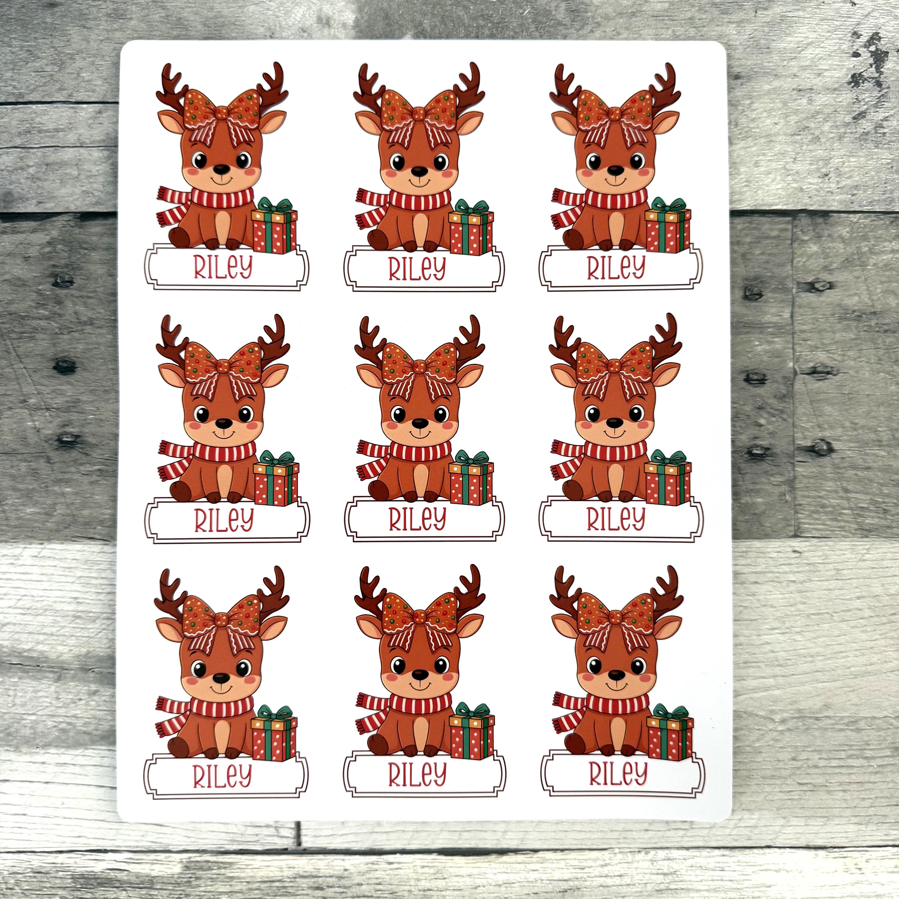 Reindeer Gift Labels From Made By R And R (Choose from hat or bow)