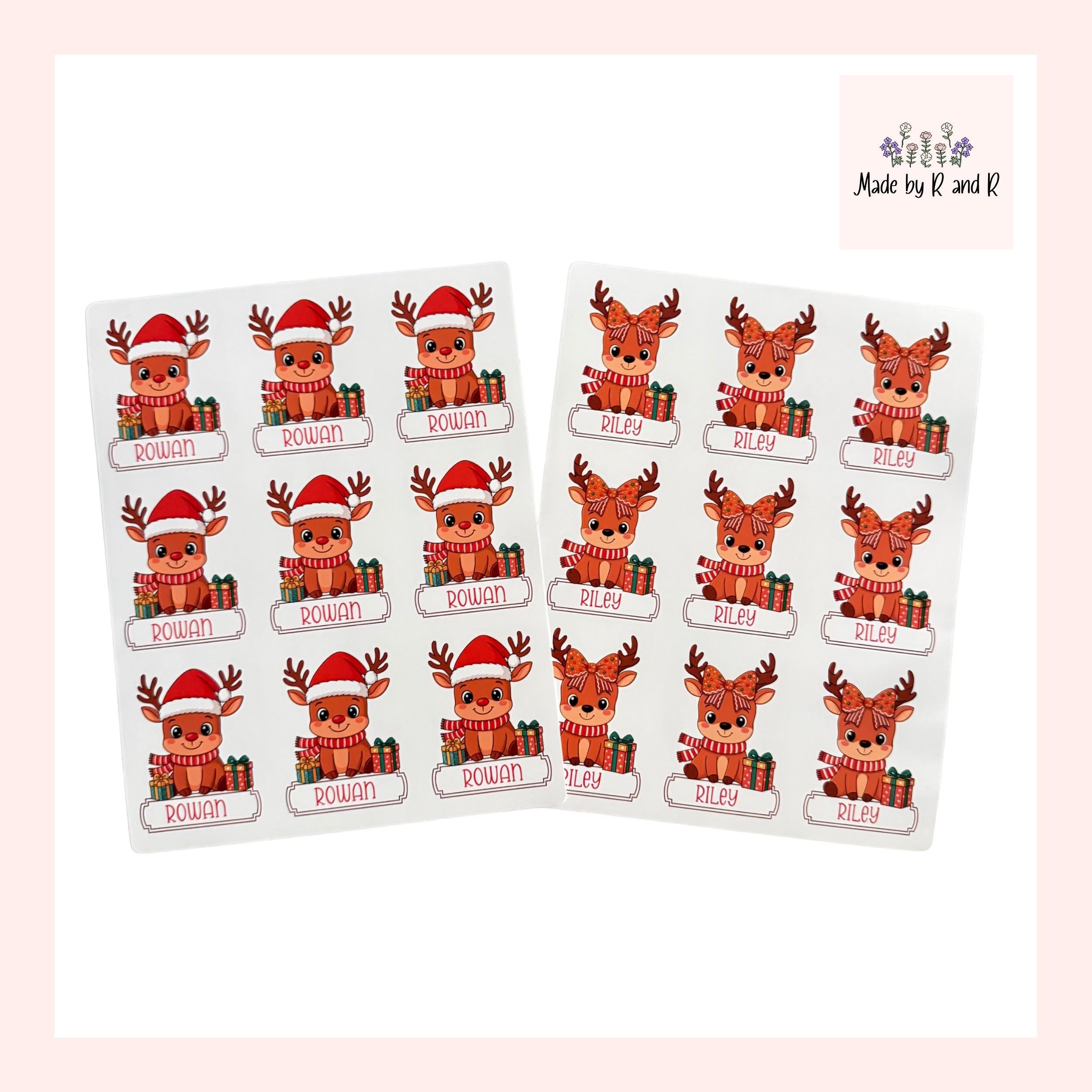 Reindeer Gift Labels From Made By R And R (Choose from hat or bow)