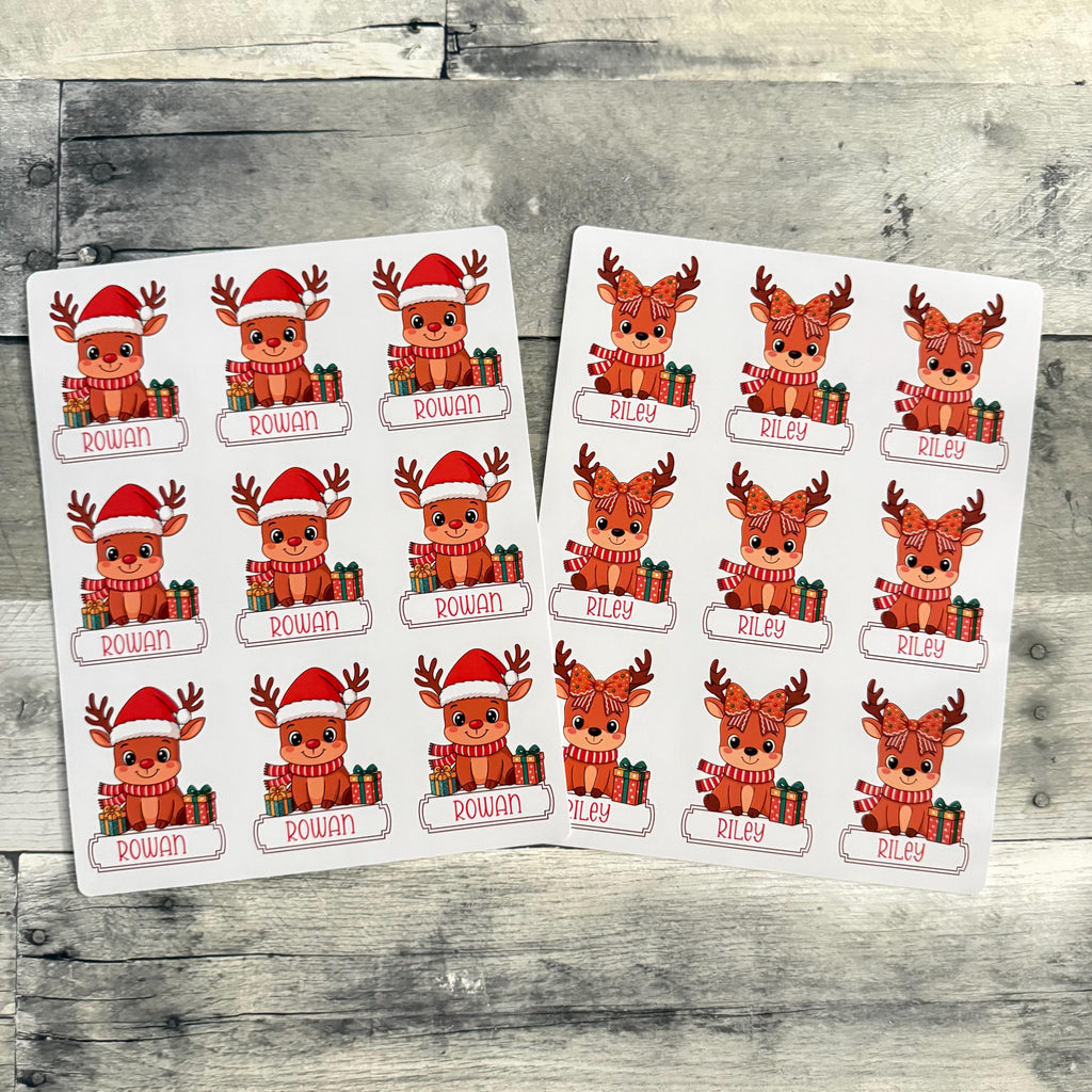 Reindeer Gift Labels From Made By R And R (Choose from hat or bow)