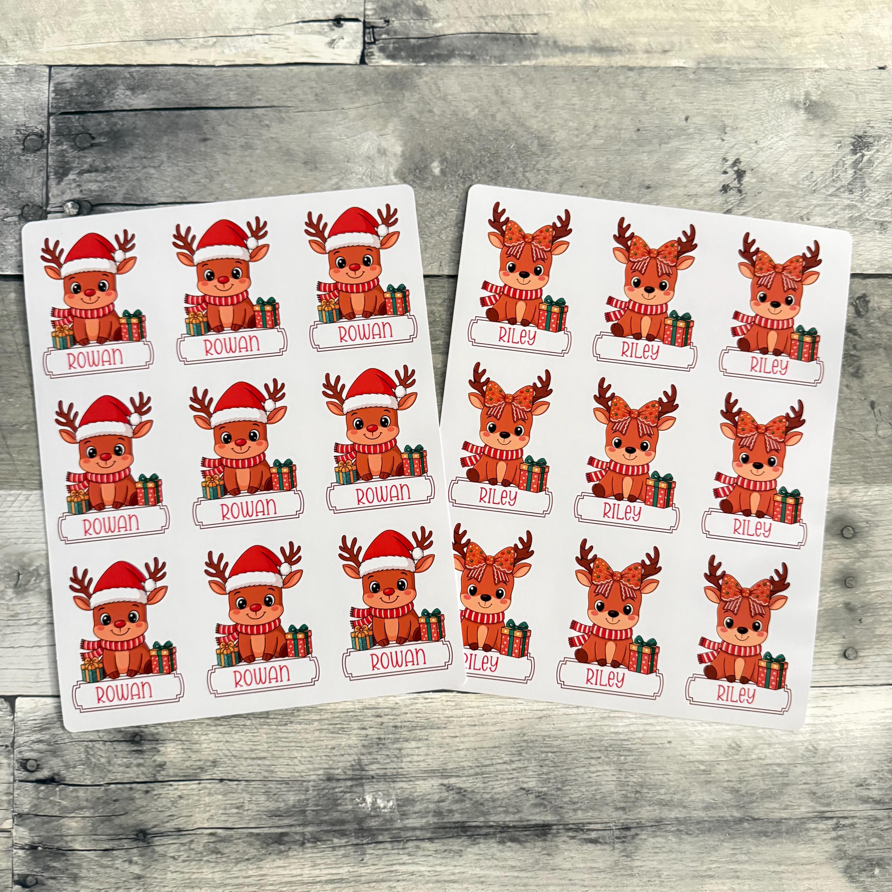 Reindeer Gift Labels From Made By R And R (Choose from hat or bow)