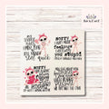 Sarcastic Girly Skeleton Stickers (Set of 4)