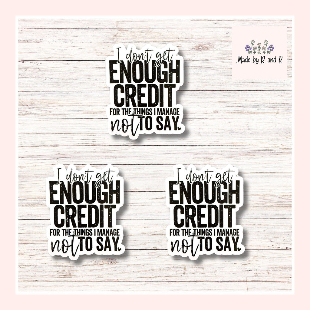 I Don't Get Enough Credit For The Things I Manage Not To Say Stickers (Set of 3) from Made By R And R