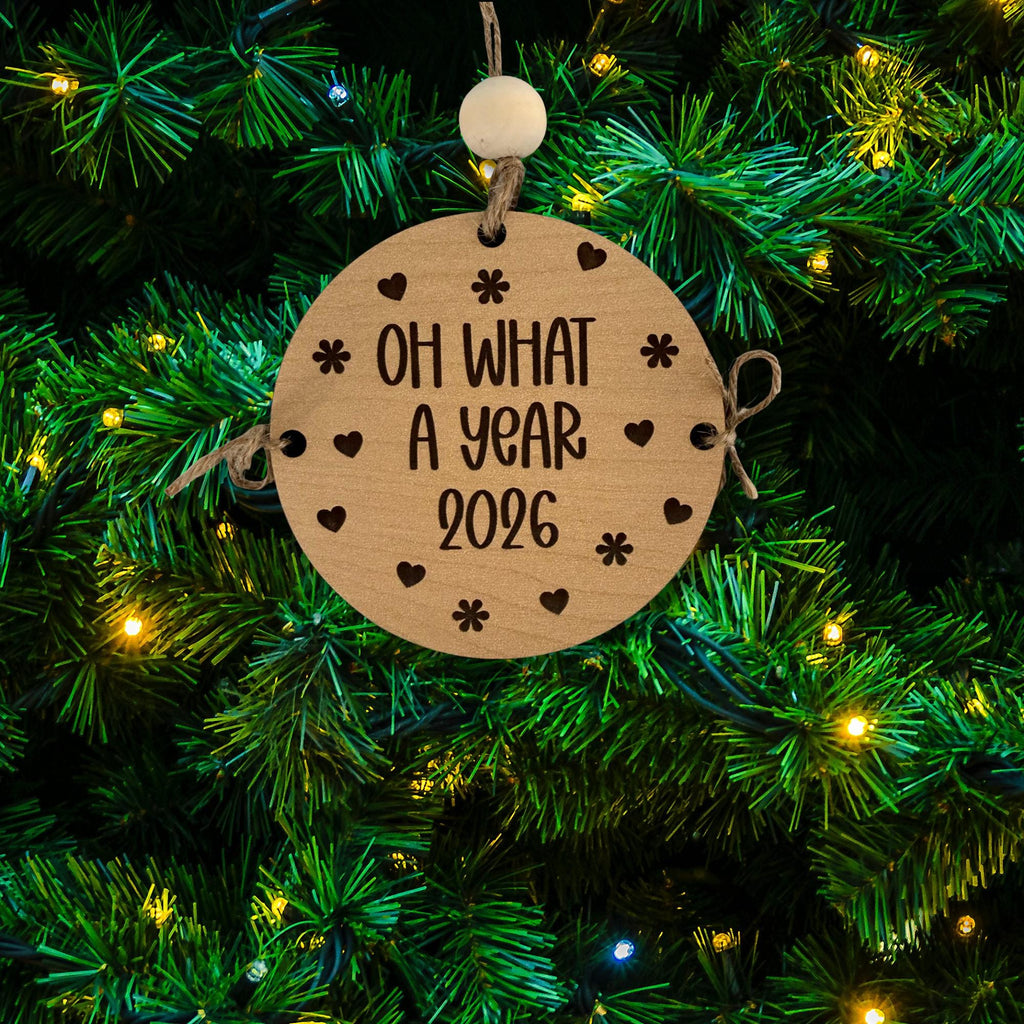 Oh What A Year Time Capsule Engraved Wood Ornaments From Made By R And R
