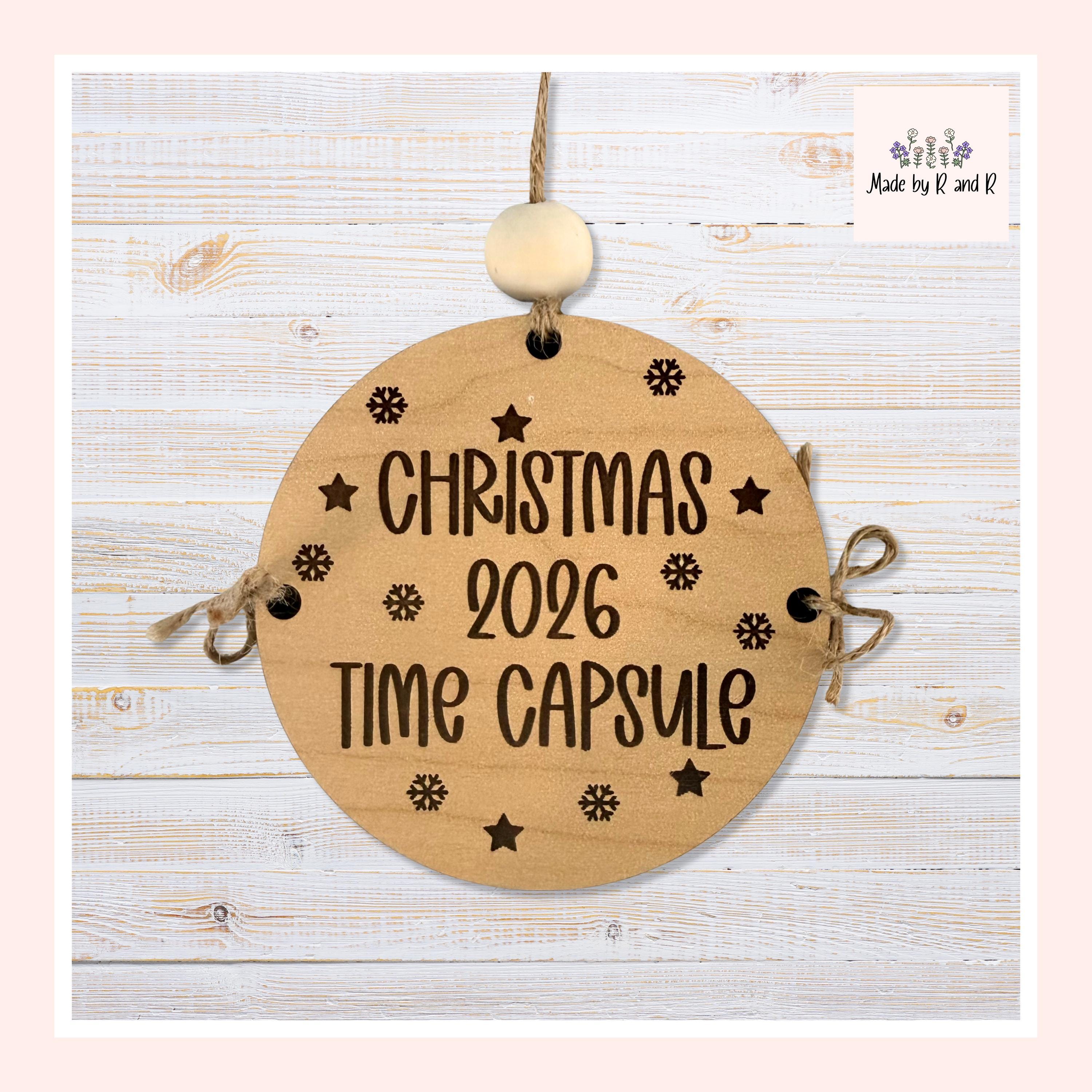 2026 Time Capsule Engraved Wood Ornaments From Made By R And R